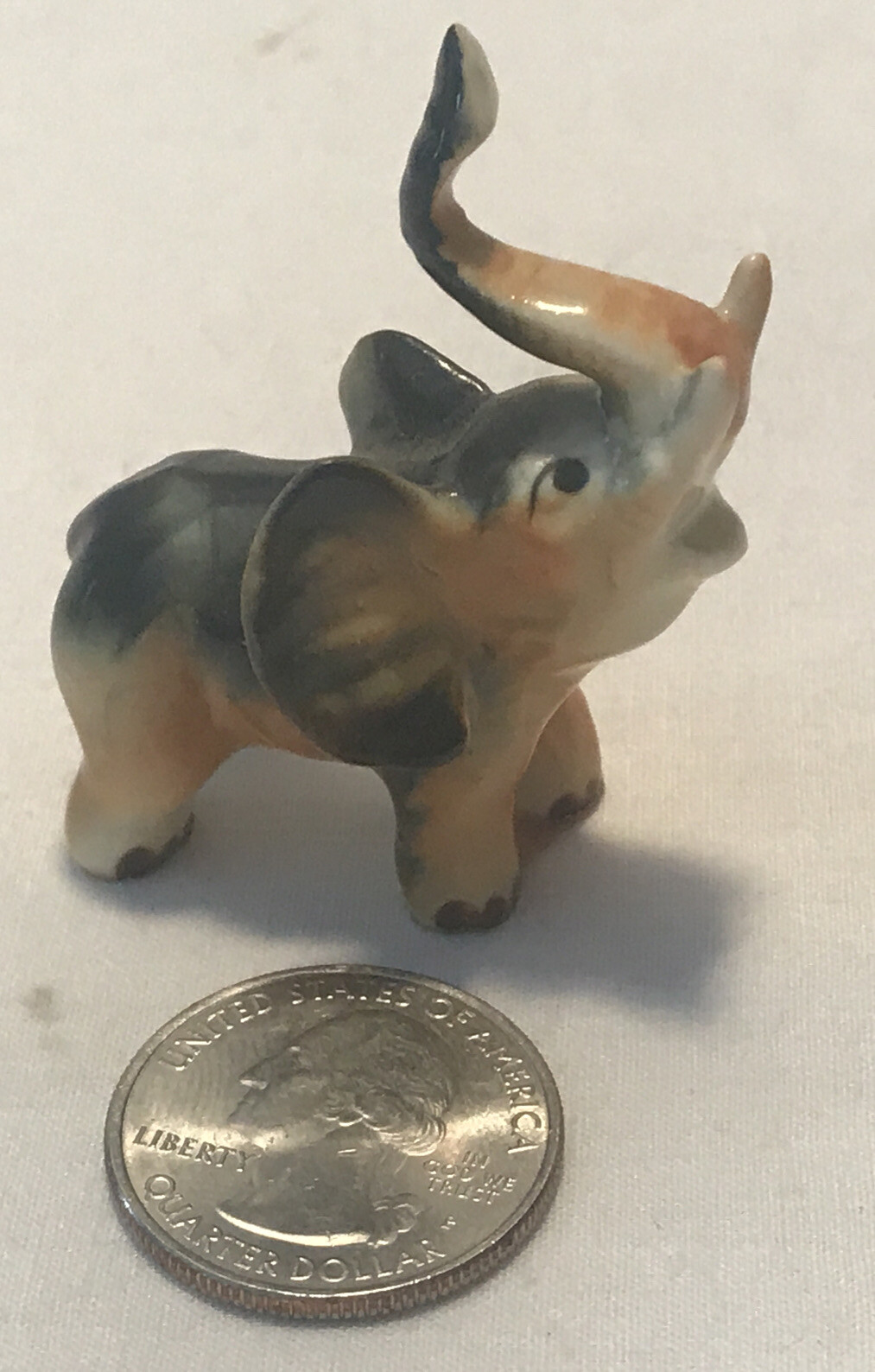 6 Vintage Elephant Figurines Ceramic, Wood, Bone China, Plastic Hong Kong