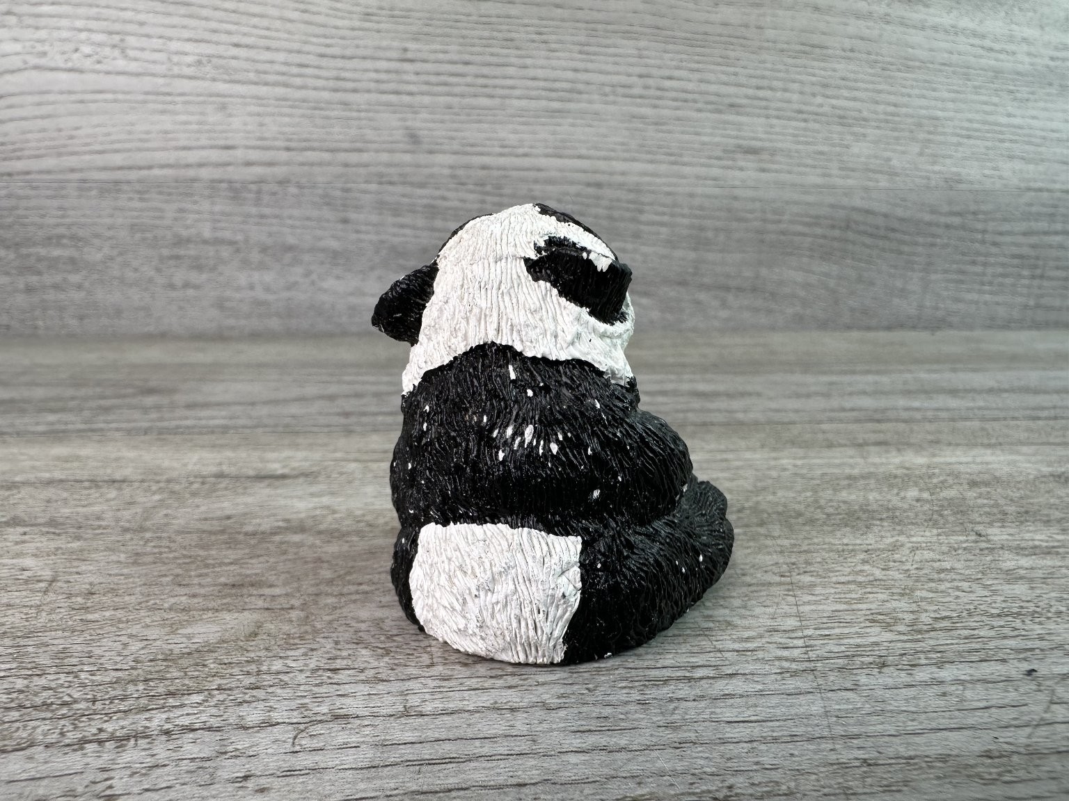 Vintage Signed Panda Figurine Hand-Painted Resin Animal Decor Don James