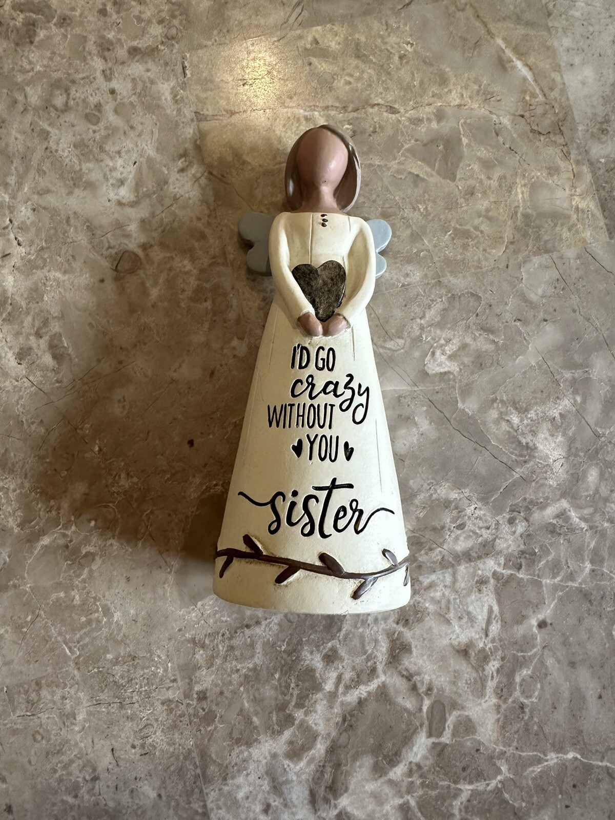 angel figurine, I’d Go Crazy Without You Sister, Approx. 4 1/2 Inches Tall.