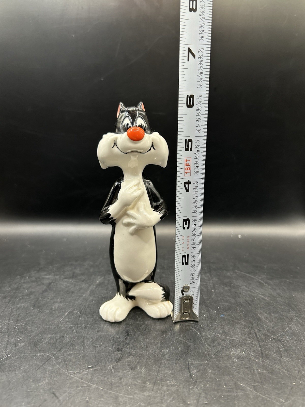 1975 Sylvester Cat Ceramic Hand Painted Figurine 6 Inches Japan