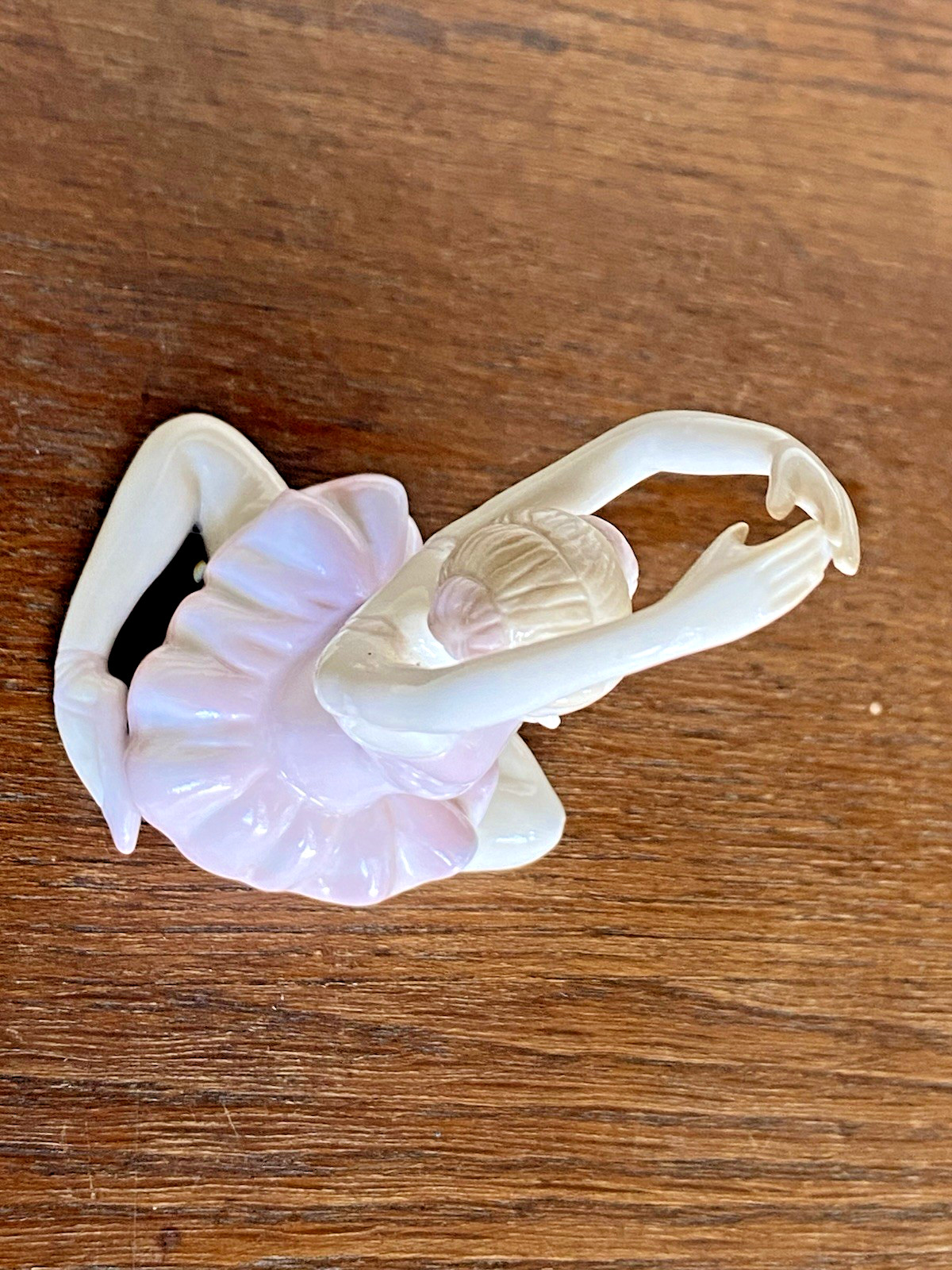 Posing Ballerina Figurine Porcelain Pink tutu Pastels, Princess Leia side buns