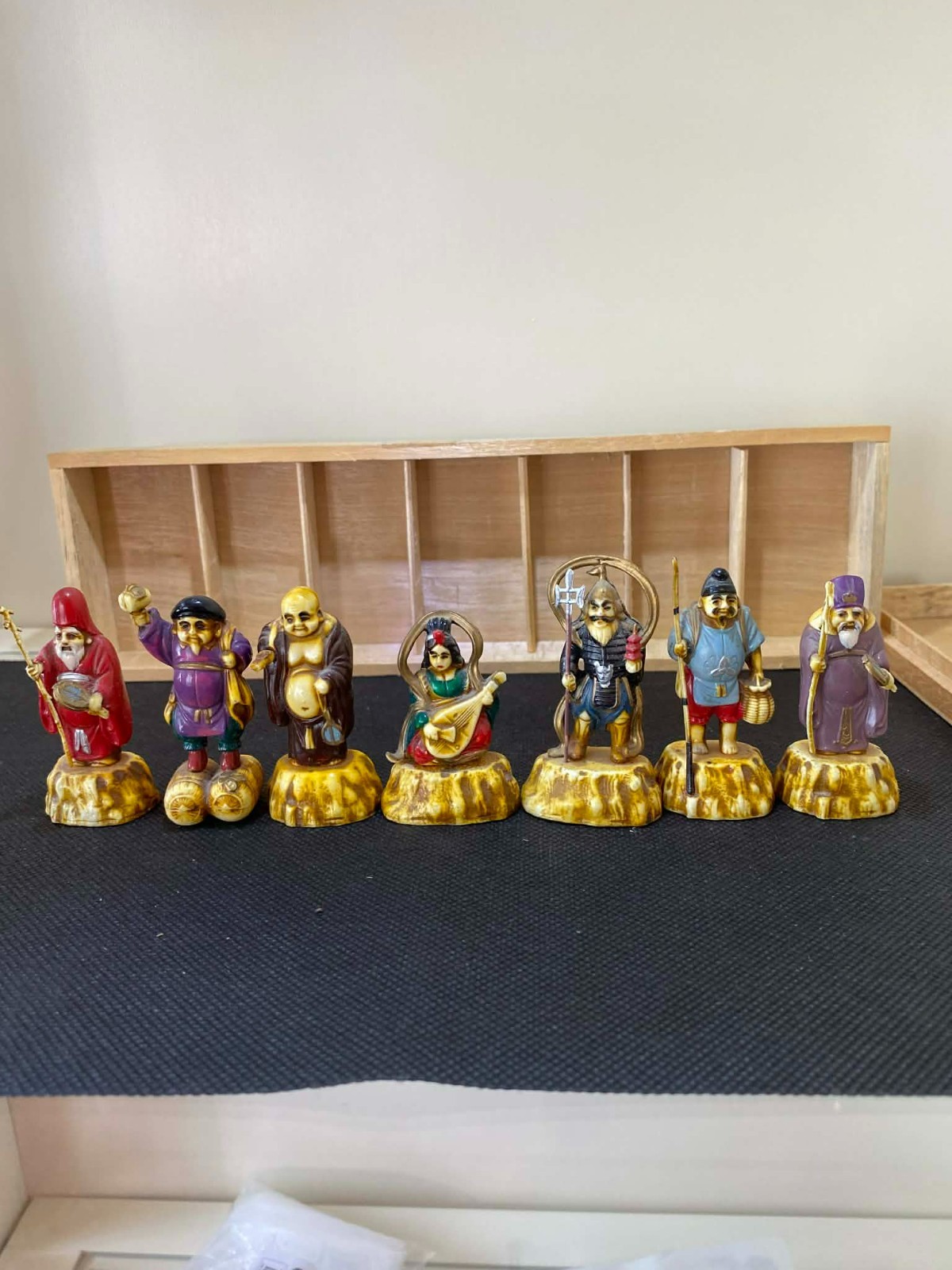 VTG Set of 7 Celloid Hand Painted Figurines ‘Seven Gods of Good Fortune’