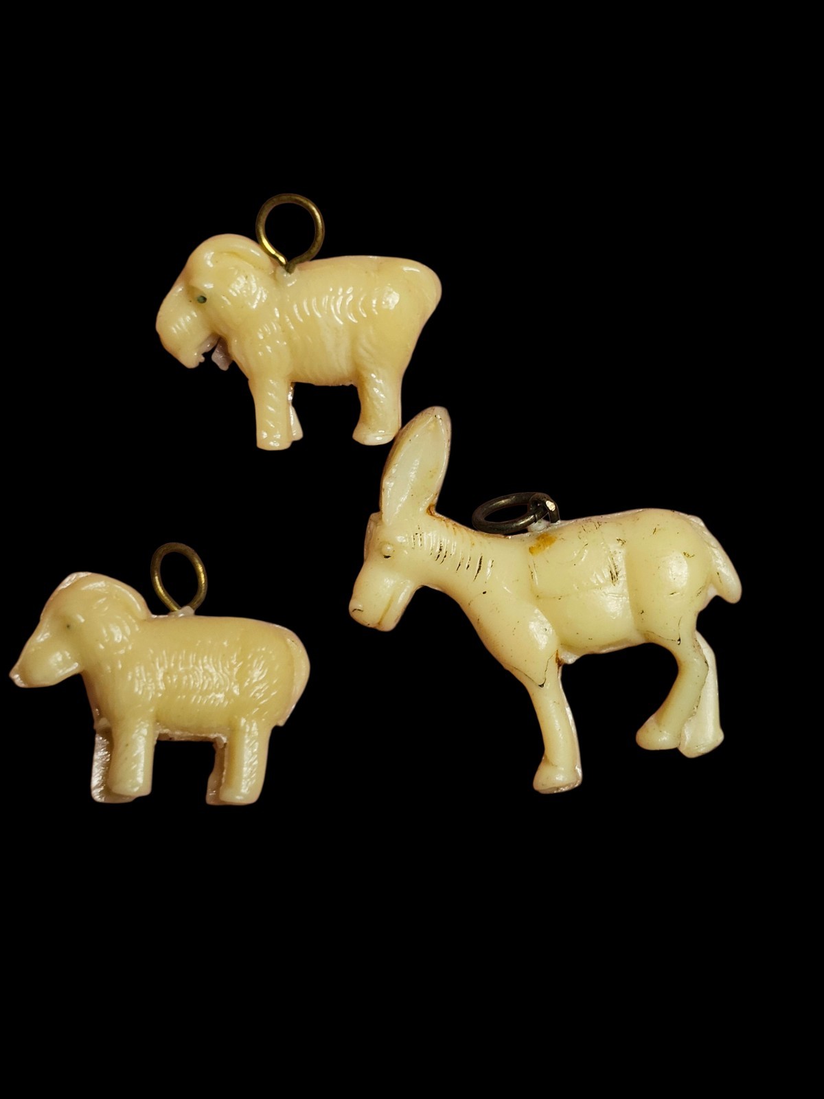 Vintage Japan Miniature Celluloid Charms Figures Animals Cracker Jack Era Set 10