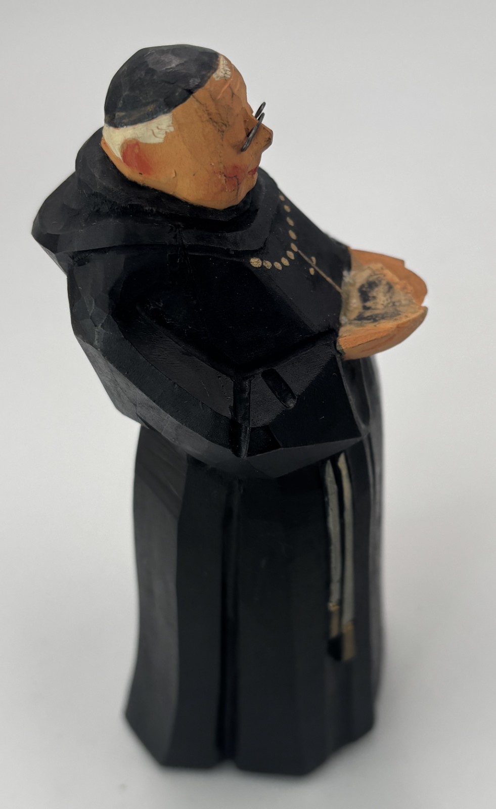 Switzerland Huggler Wyss Trygg Hand Carved Monk with Glasses Early 1900’s