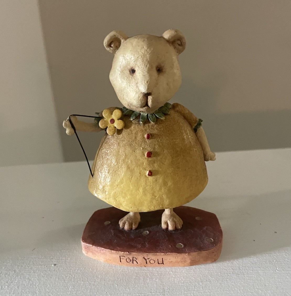 Lang August Moon Cloe Bear Figurine Dan DiPaolo Hand Painted Resin 2005
