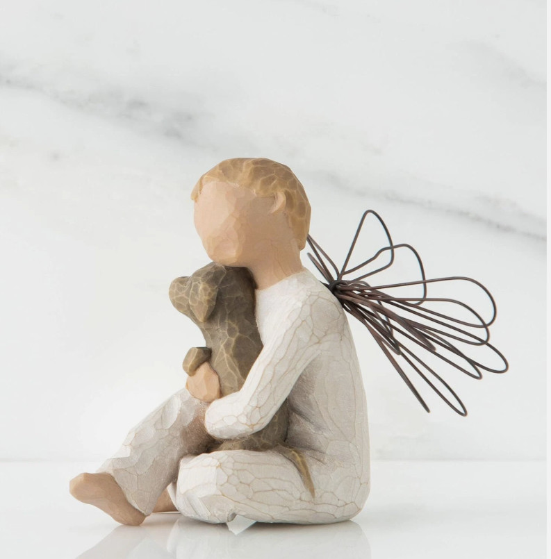 👼🏼Willow Tree Angel of Comfort Holding Puppy Dog Figurine Susan Lordi #26062👼