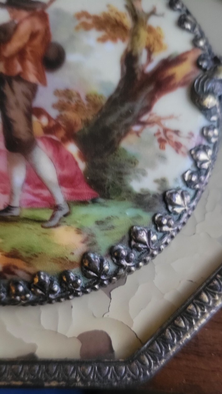 SD Baker Corp. SAMSON CHINA – Victorian Scene Porcelain Wall Art 1920s Valentine