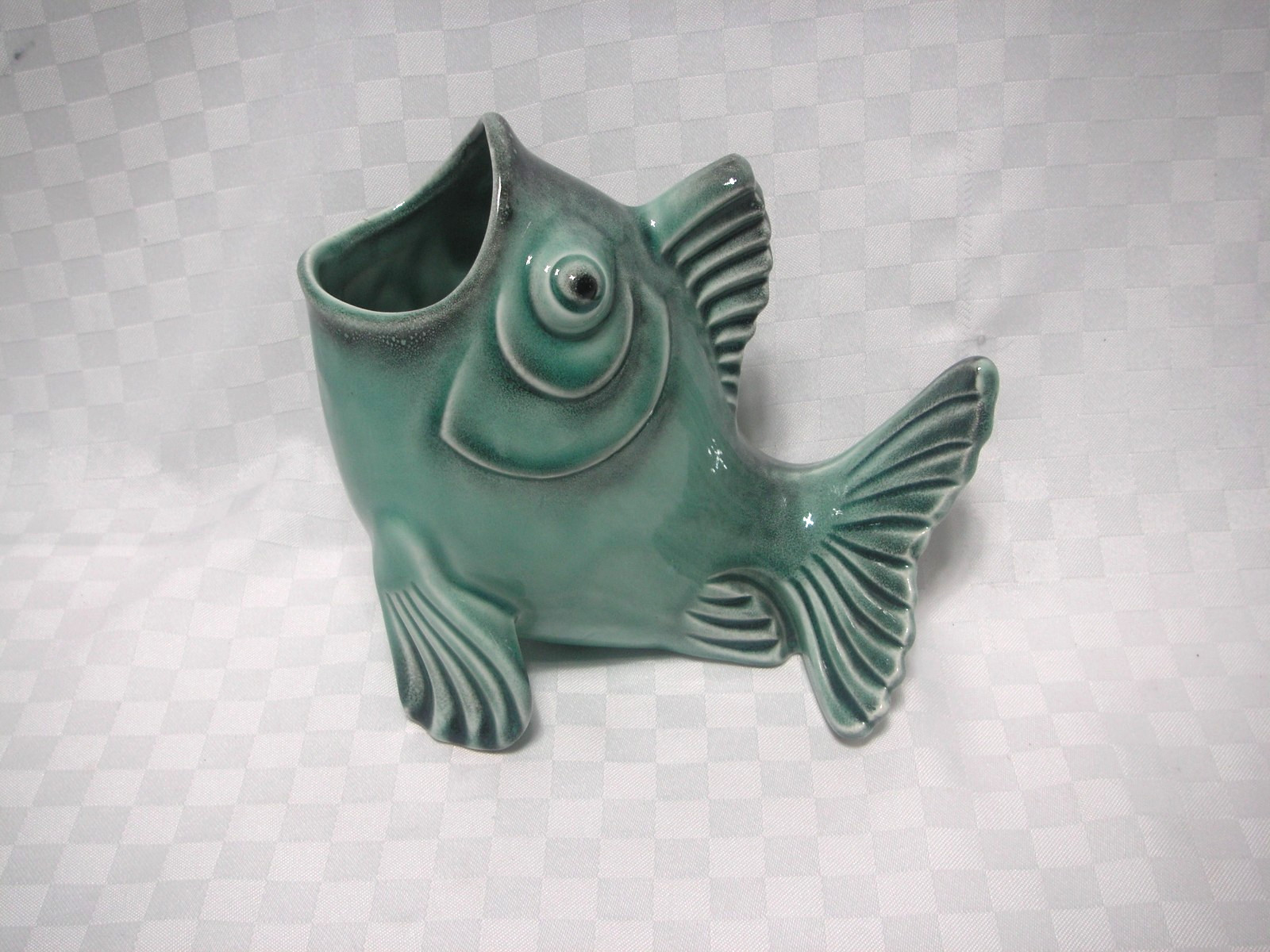 NEAT GOEBEL MCM, MID CENTURY MODERN FIGURAL FISH PLANTER, FIGURE, DOUBLE CROWN