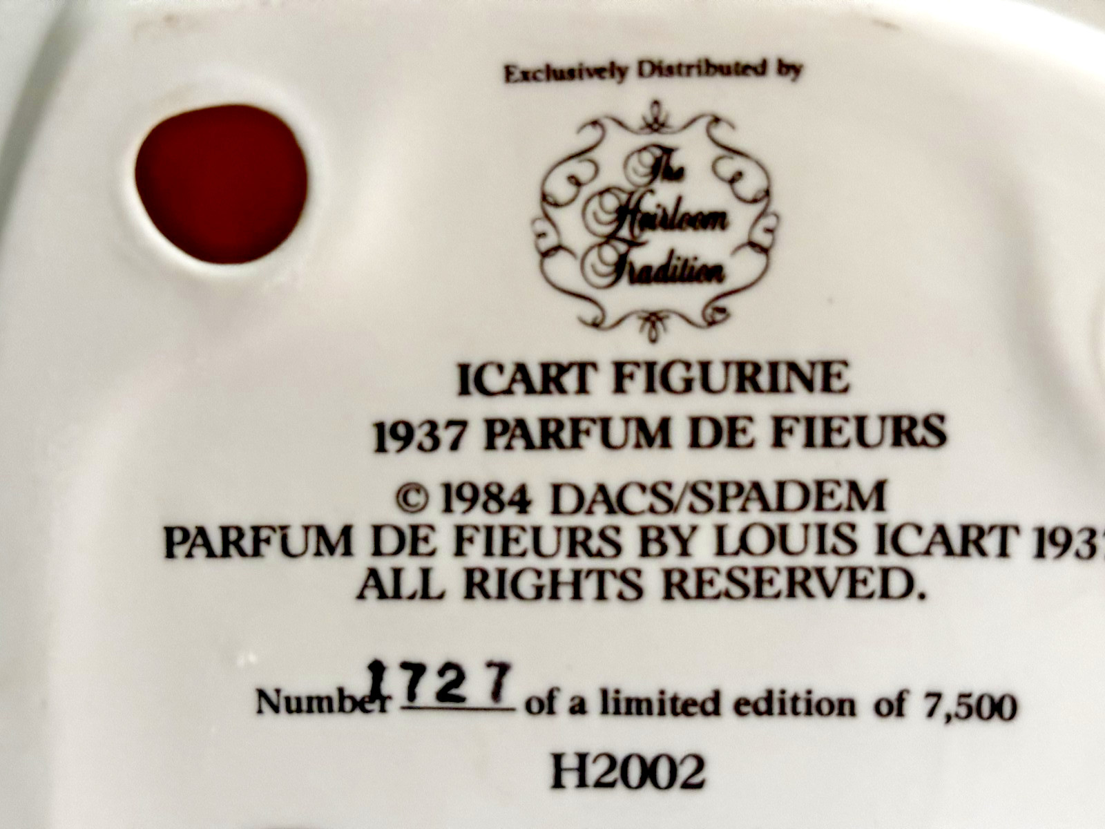 Vintage Louis Icart ” 1937 Parfum de Fieurs” Lady Figurine in Original BOX