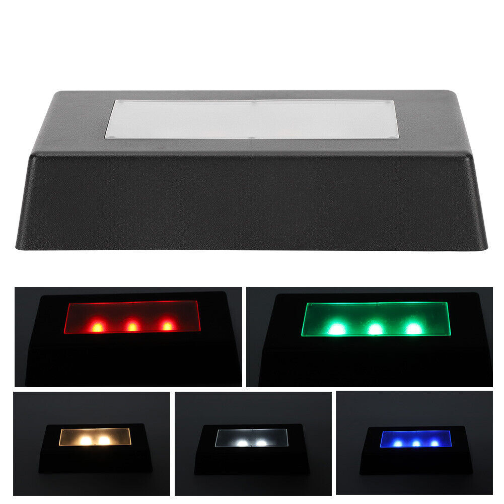 2Pcs LED Display Base Crystal Light Stand With USB Cable for 3D Crystal Statues