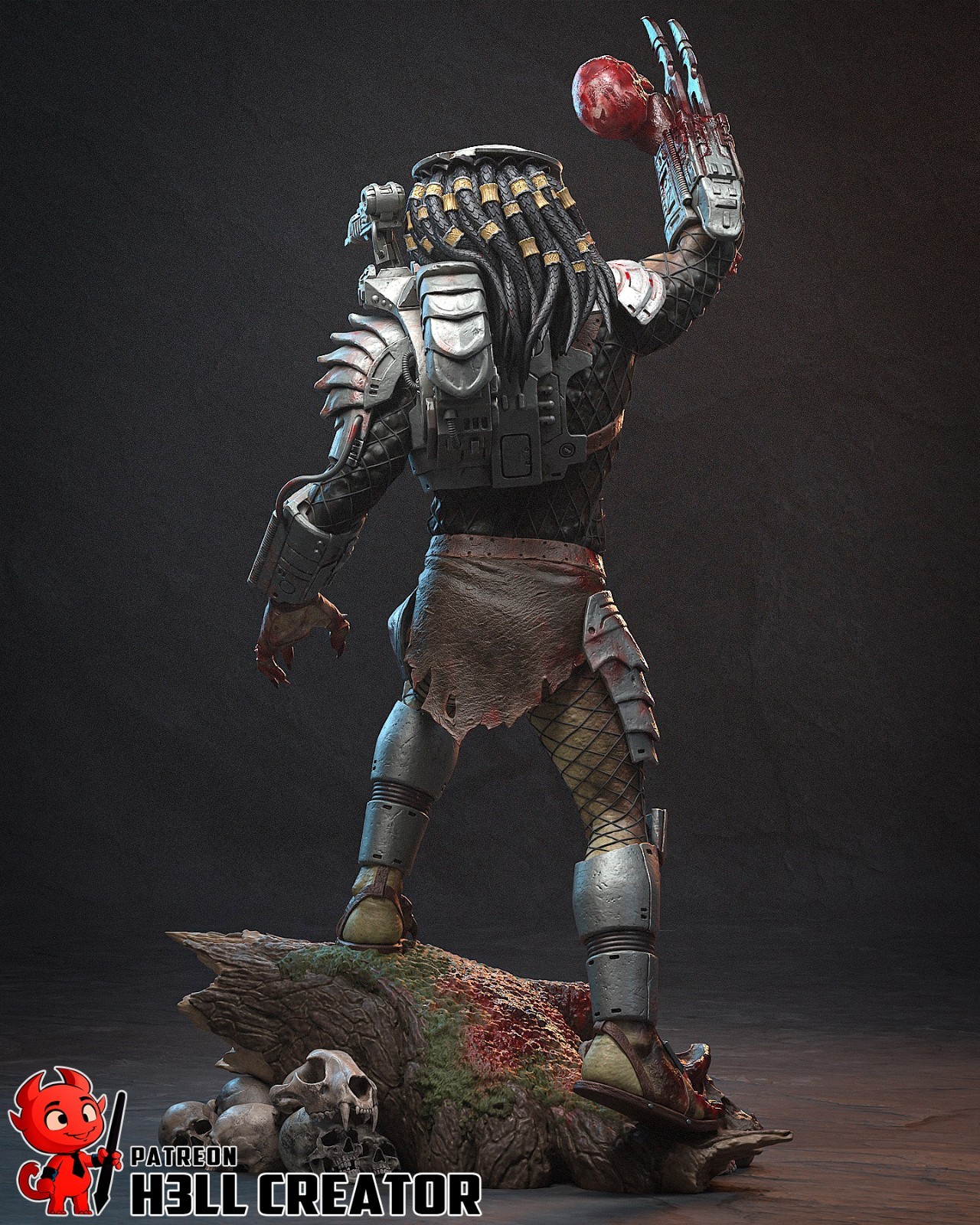 Predator 1/10 Scale Statue 3D Print Model Kit Unpainted