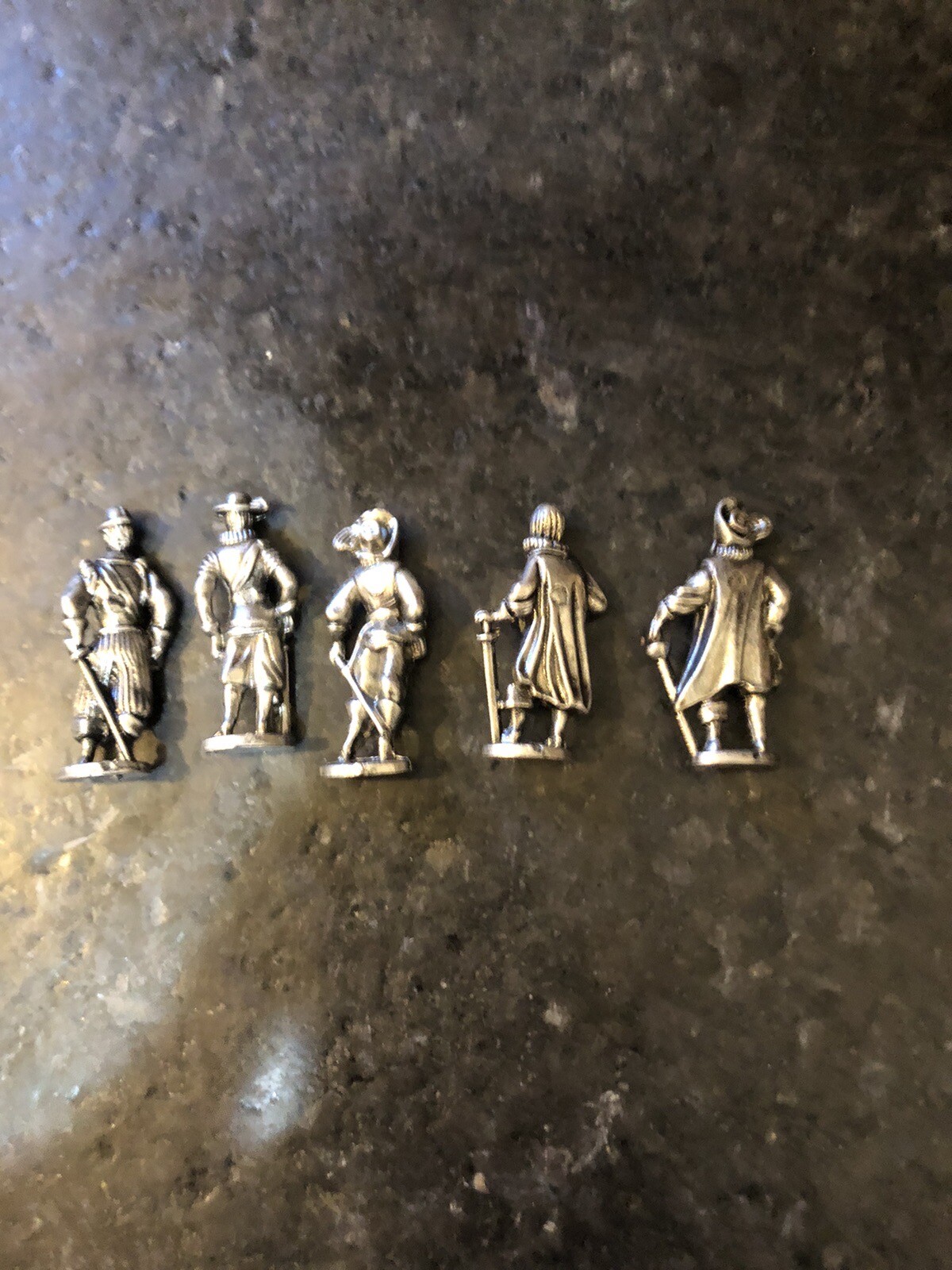 Lot of 5 – Miniature Metal Musketeer Figure 1 1/2 Inches Tall