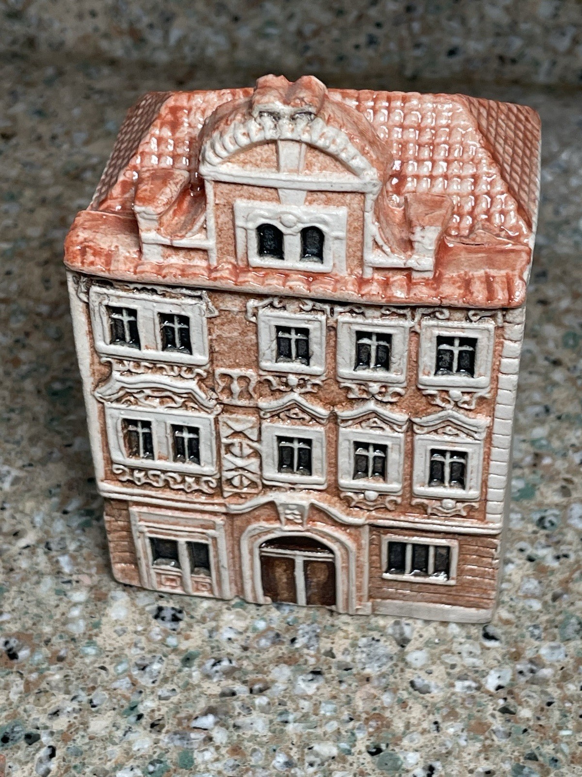 Vintage Gault France Style Ceramic Dutch Canal House Miniature Building 4”