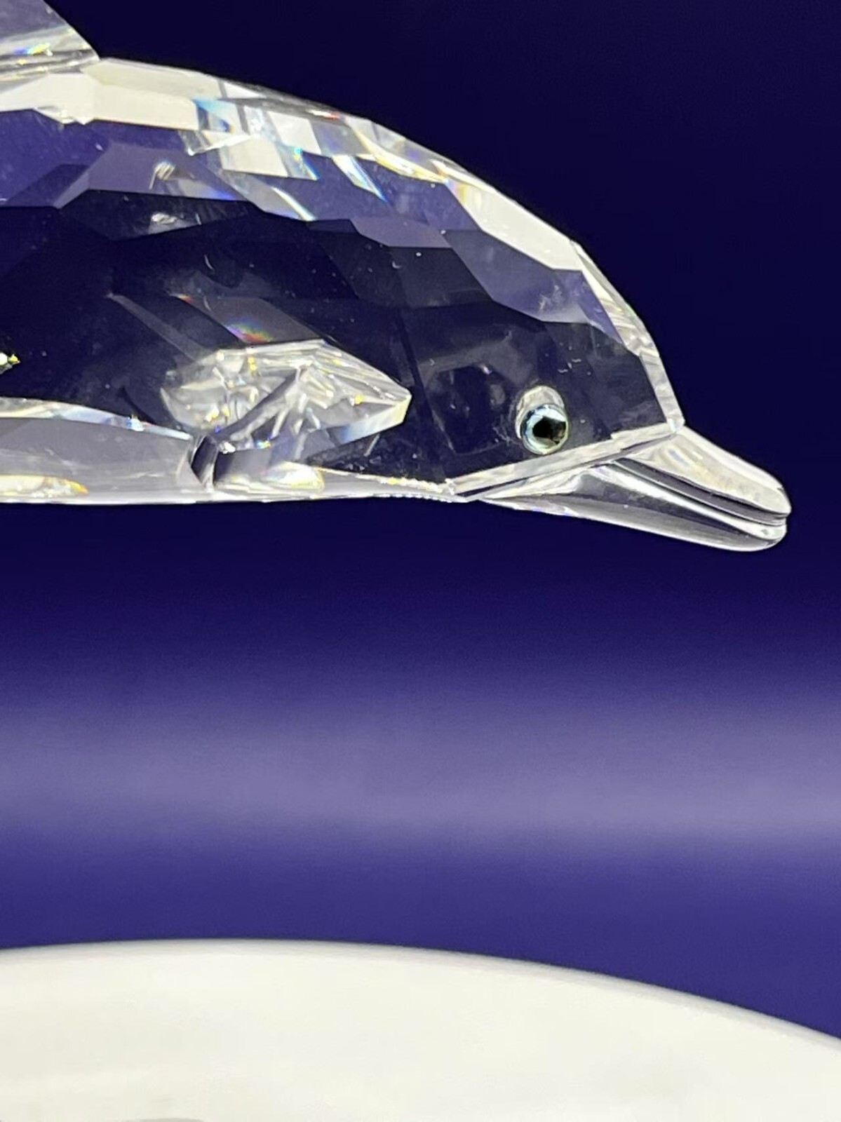 Swarovski Crystal Figurine Dolphin On Wave #190365 w/box Retired 3.7in Tall