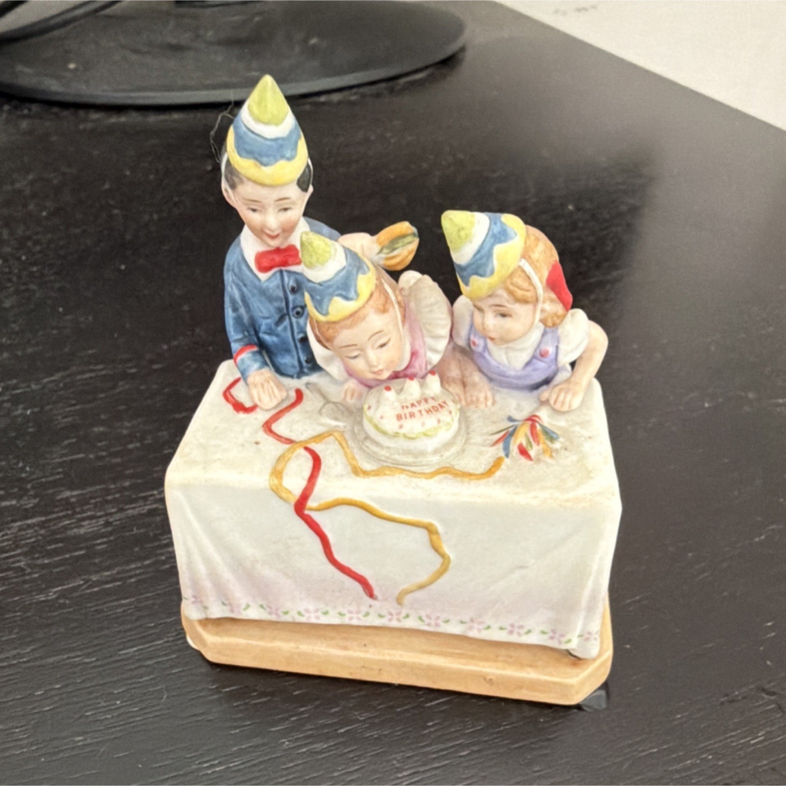 Norman Rockwell 1984 Porcelain Birthday Party Figurine People Theme Multicolor