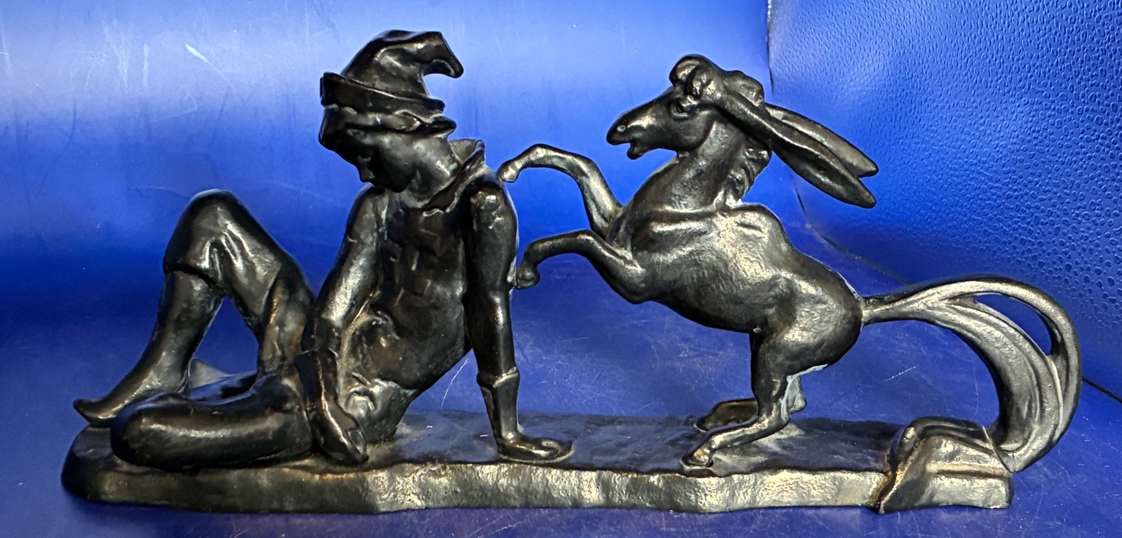 Folk Lore Cast Iron Figure of Young Boy With Donkey