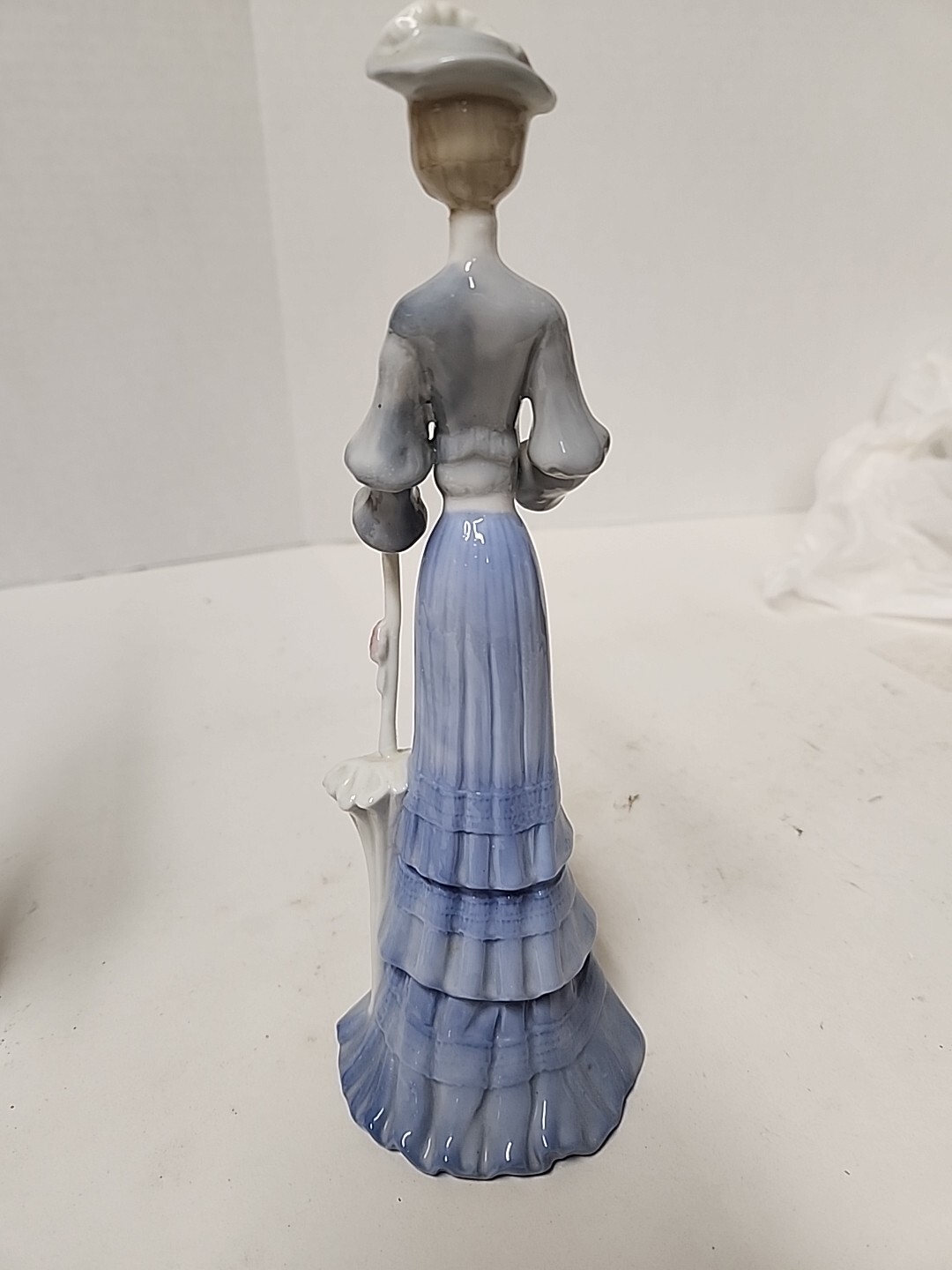 ALBERT E. PRICE Figurine Elegant Lady with Hat & Umbrella 9″ Tall Vintage