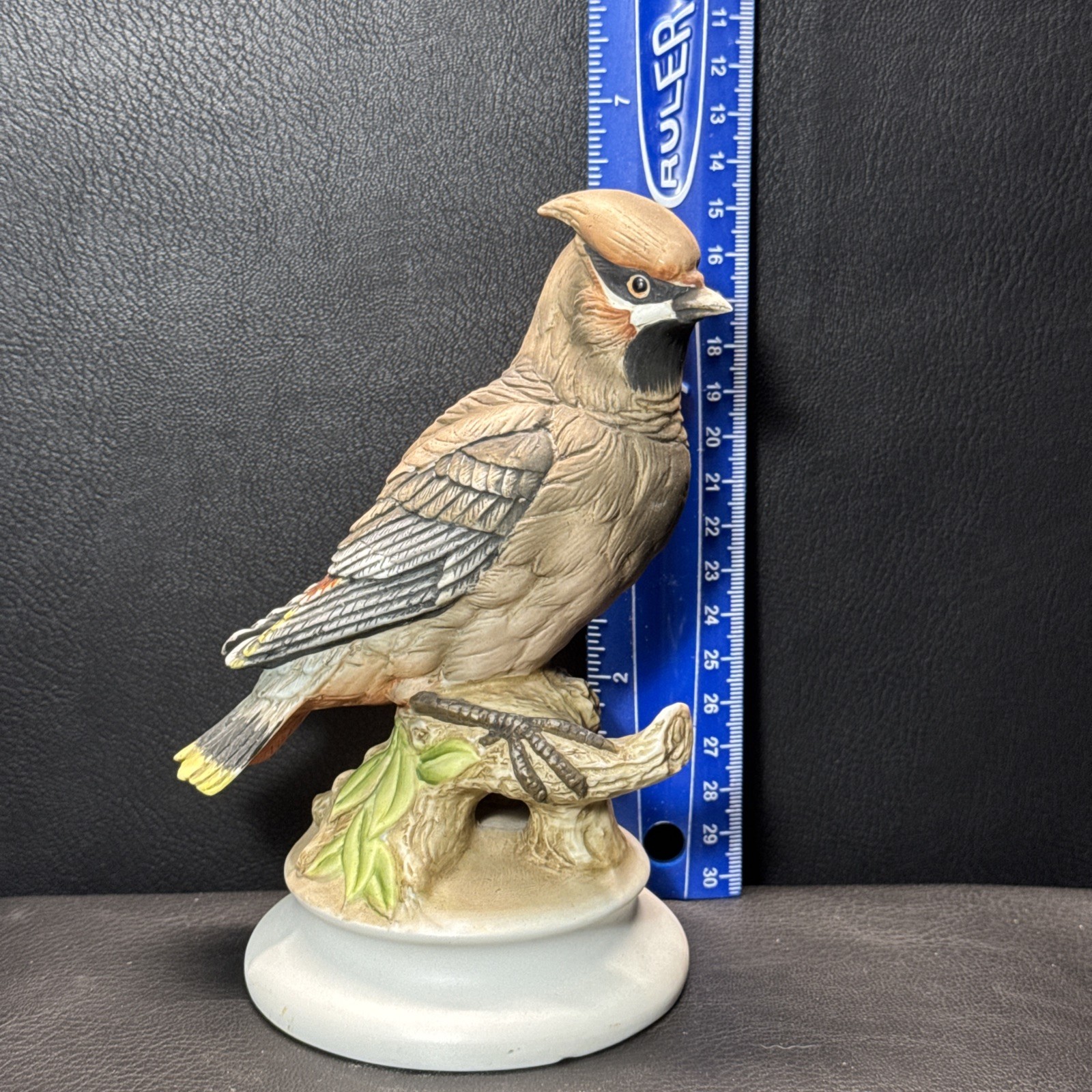 1960’s Lefton Bohemian Waxwing Porcelain Bird Figurine Hand Painted KW1283