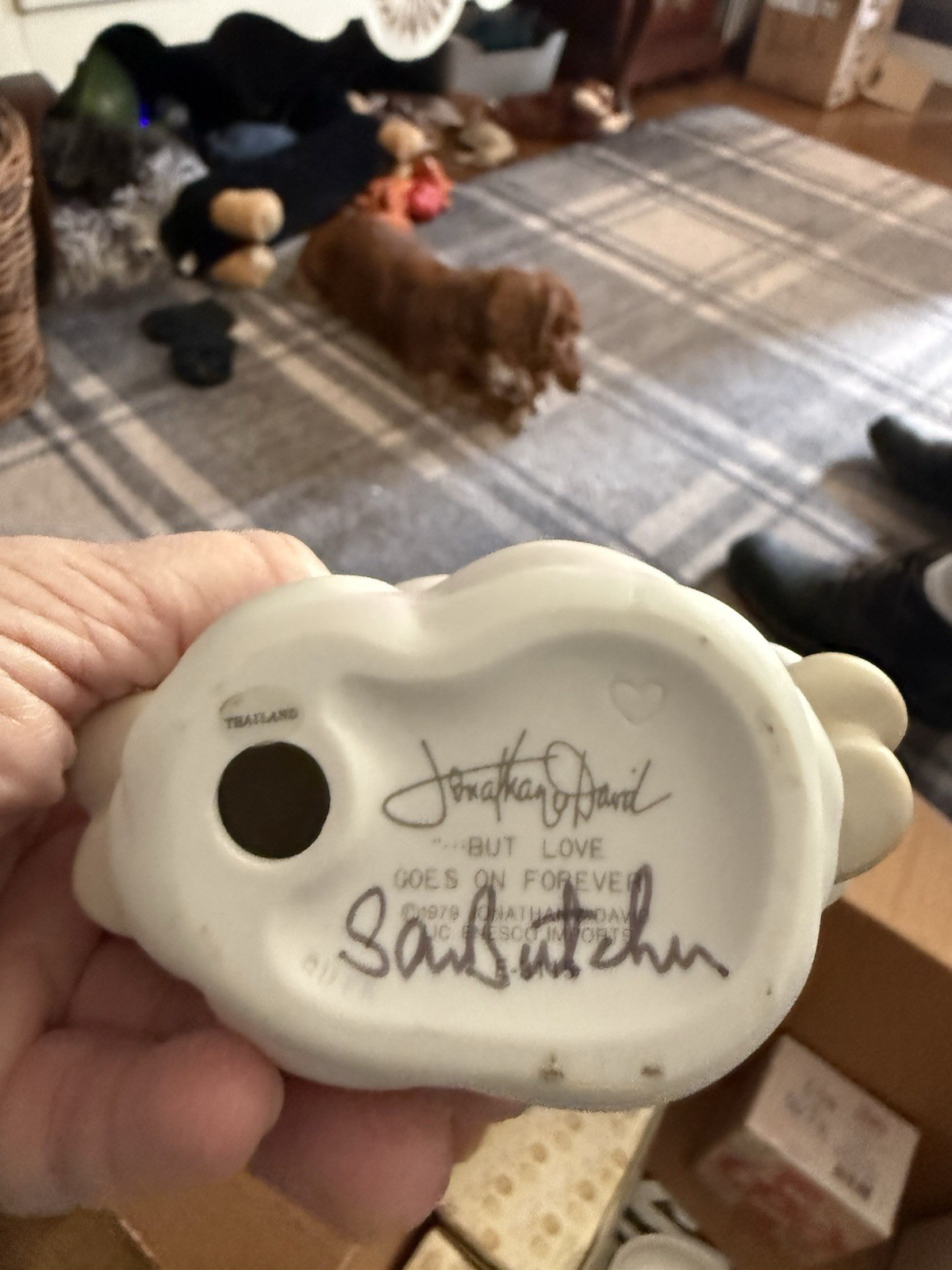 Rare Signed, Sam Butcher 1979 Precious Moments “…But Love Goes On Forever”