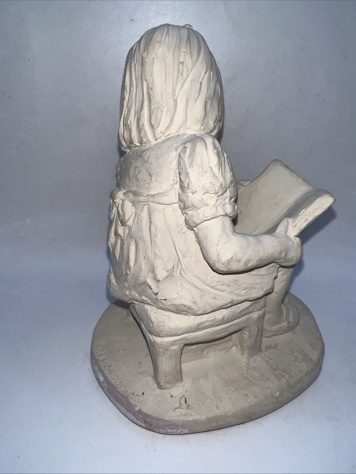 VTG 1973 Dee Crowley Austin Productions Bright Eyes Sculpture Girl w/ Book Dog