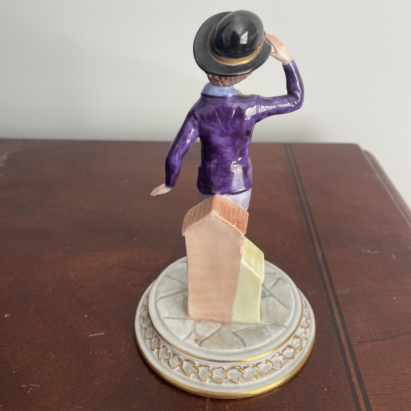 Vintage Capodimonte 6” Porcelain Young Boy Street Performer Figurine Italy