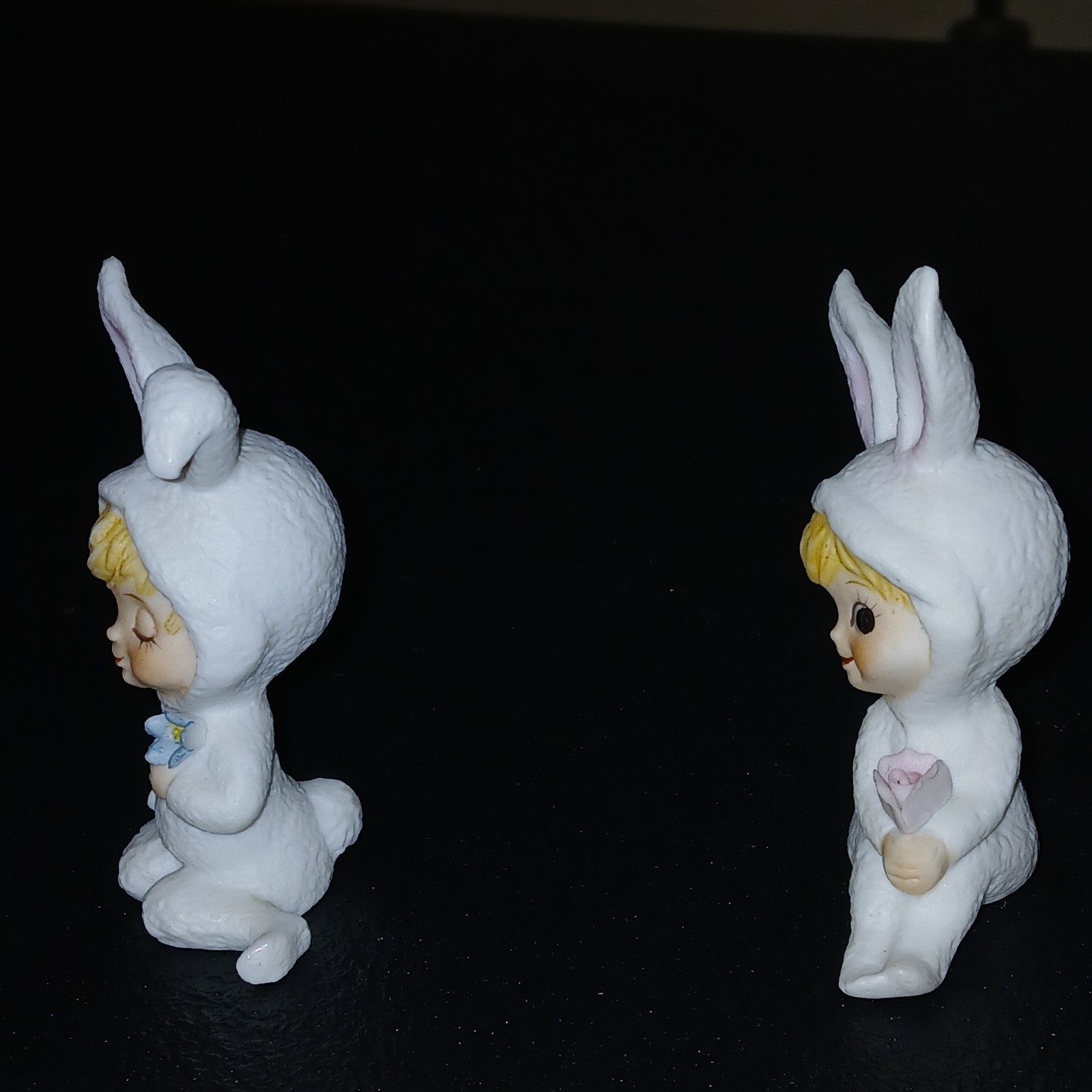 Antropomorphic Vintage Lefton Sugar Snow Baby Snow Bunnies EXCELLENT CONDITION!