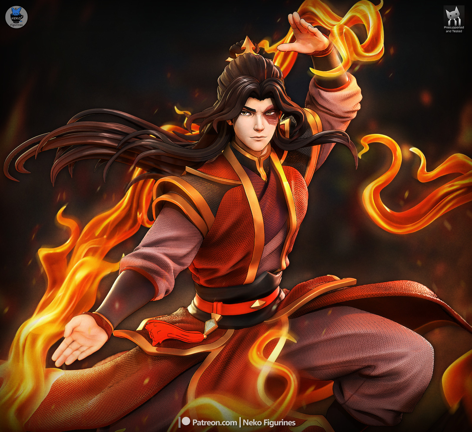 Zuko Figurine Avatar: The Last Airbender Hand Painted Model / DIY Kit 23 pcs