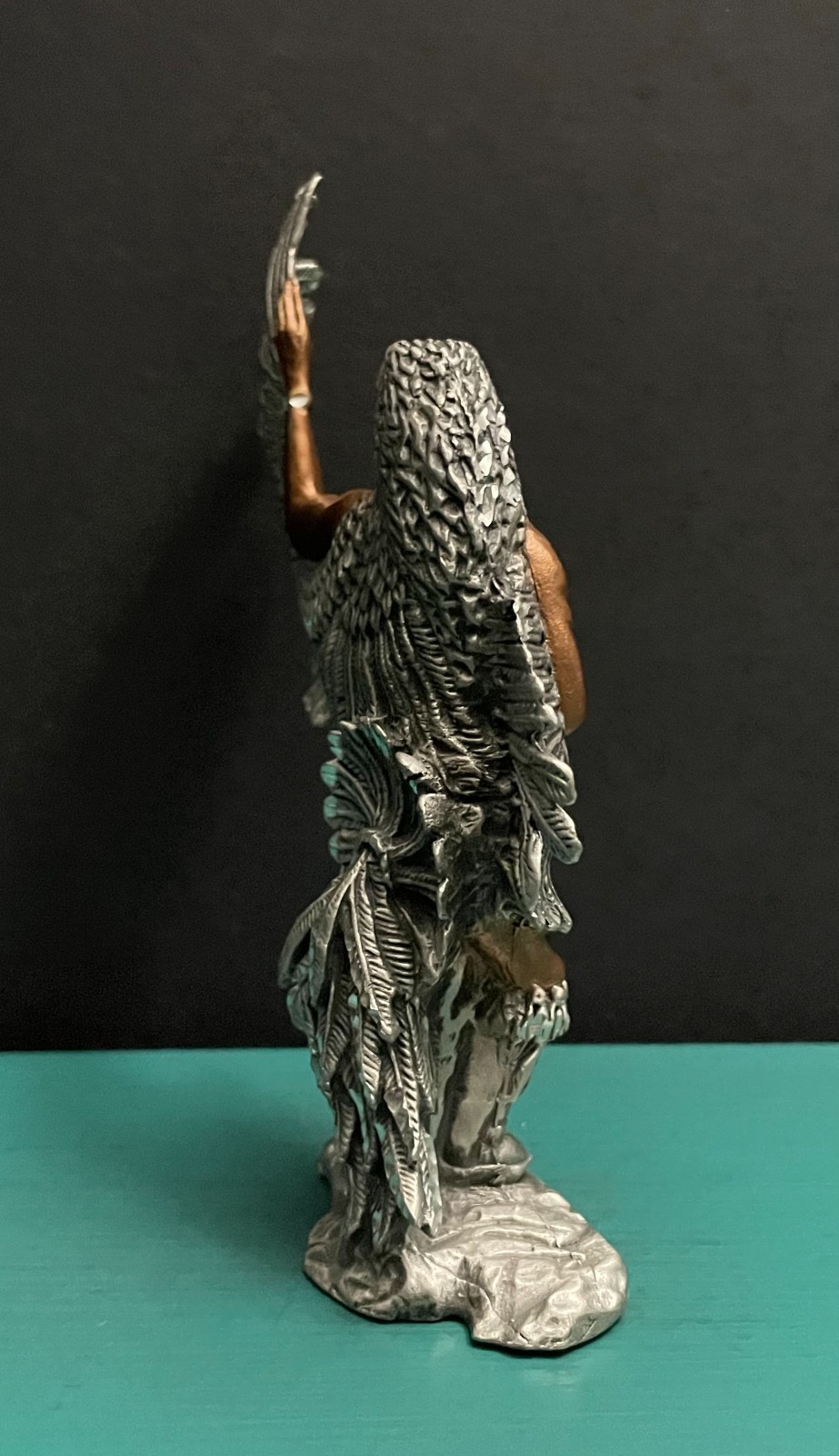 Masterworks MWFP Pewter Native American Indian Shaman Eagle Feather Figurine