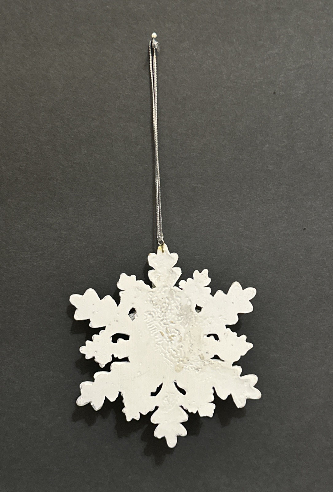 VTG Blue/White 4″ Snowflake Snowman Christmas Ornament w/Blue Knit Cap