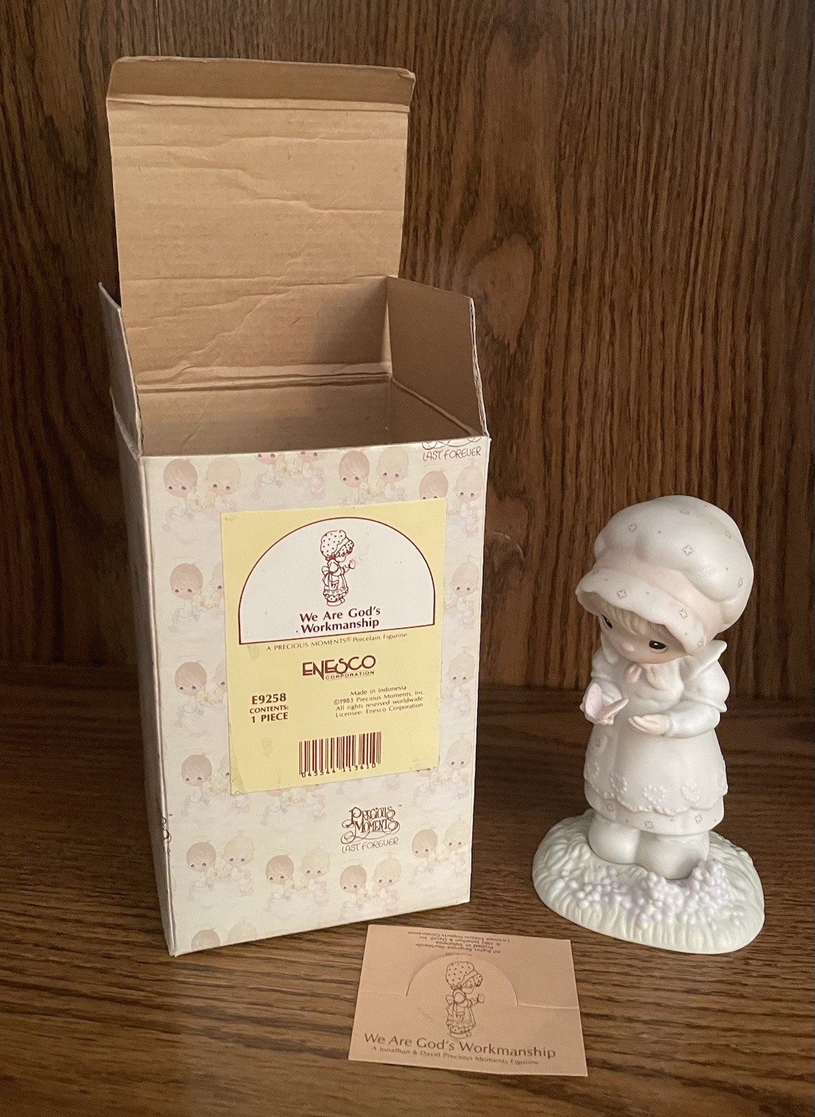 Enesco Precious Moments “We Are God’s Workmanship” Figurine 1982 5″ includes Box