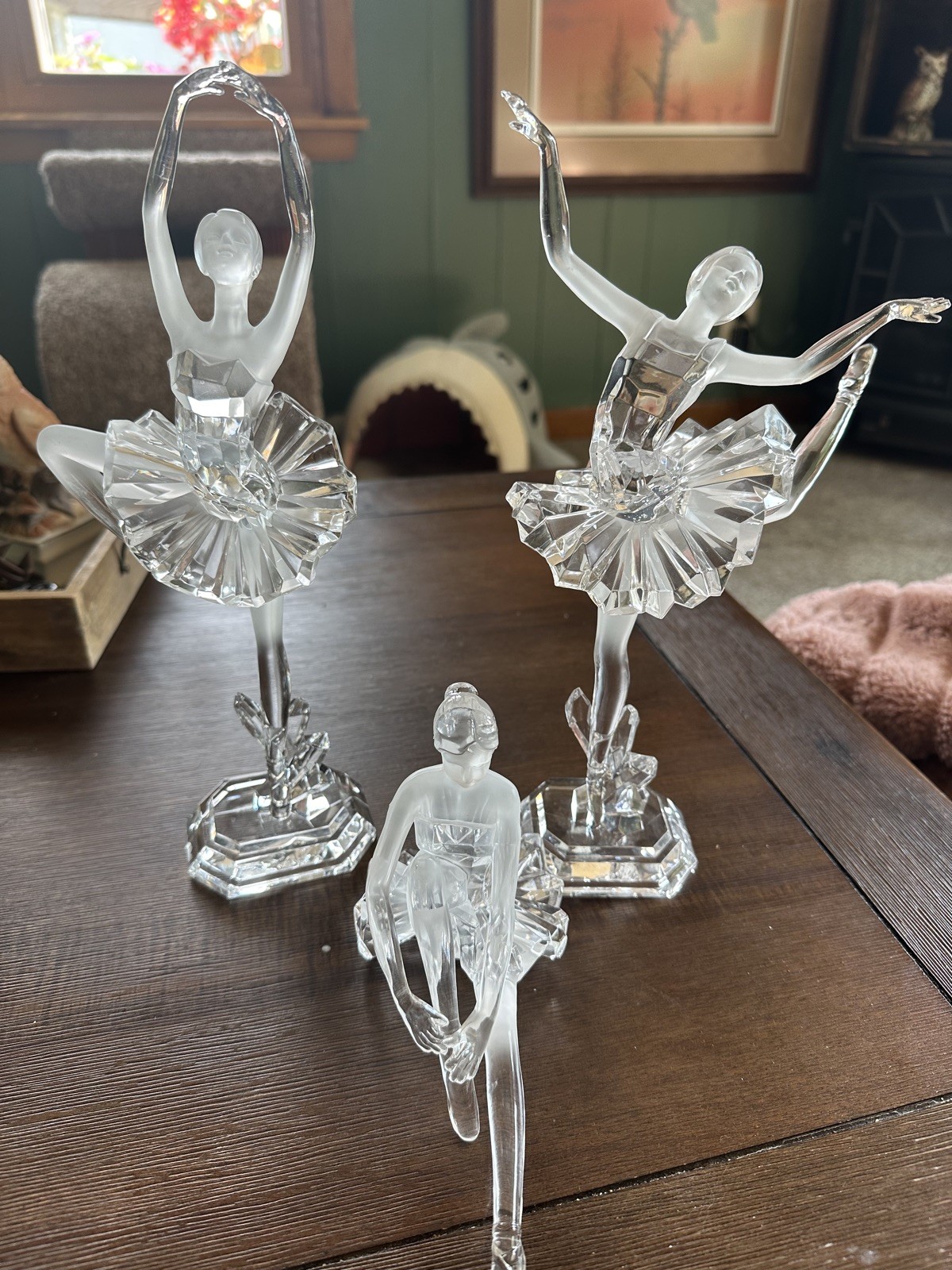 Contemporary 11.5 Inch Clear Acrylic Dancing Ballerina Figurine Icy Craft