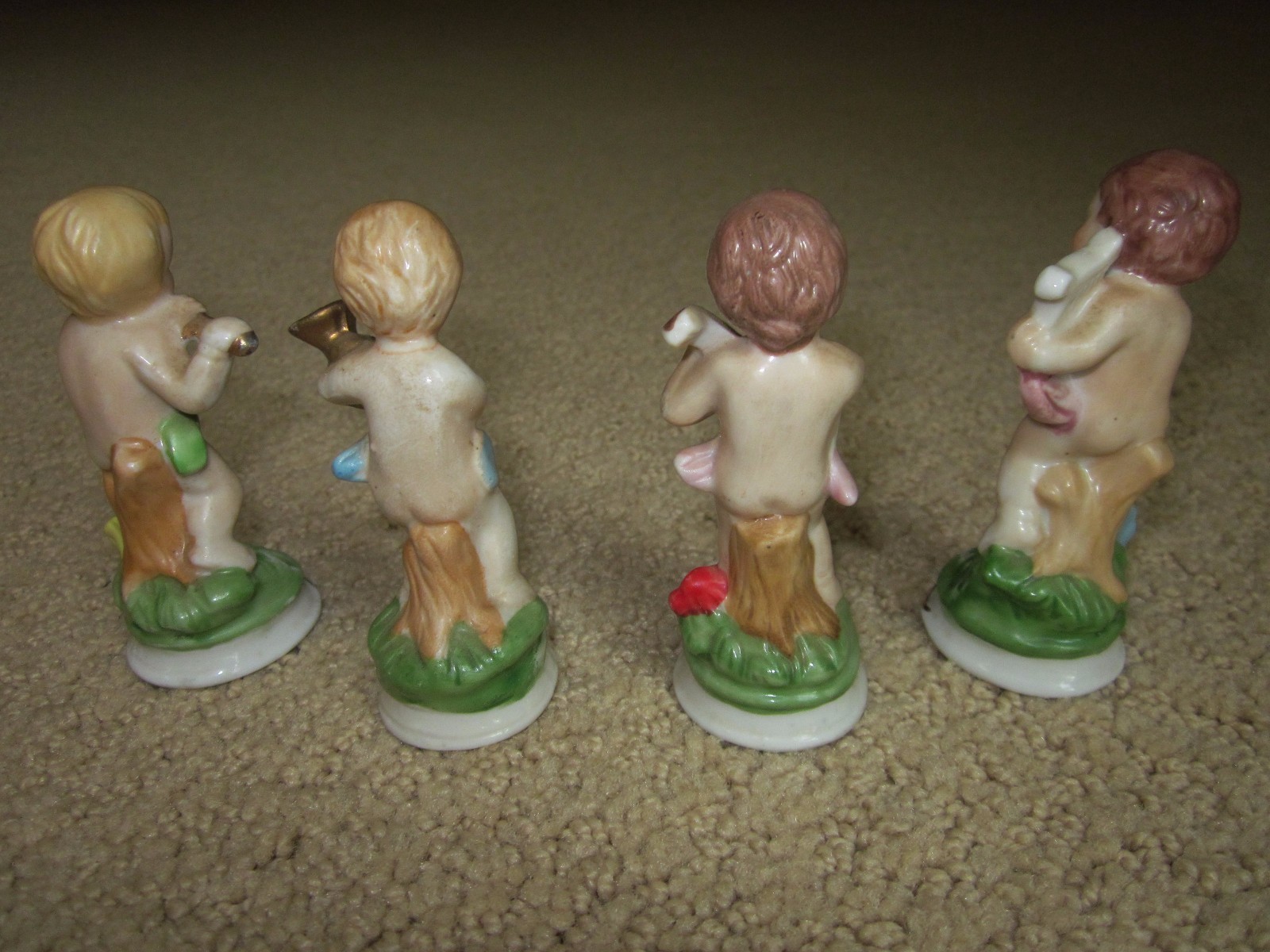 UCGC Lot of 4 Vintage Musical Children Figurines 3 1/4″ Tall Made In Taiwan