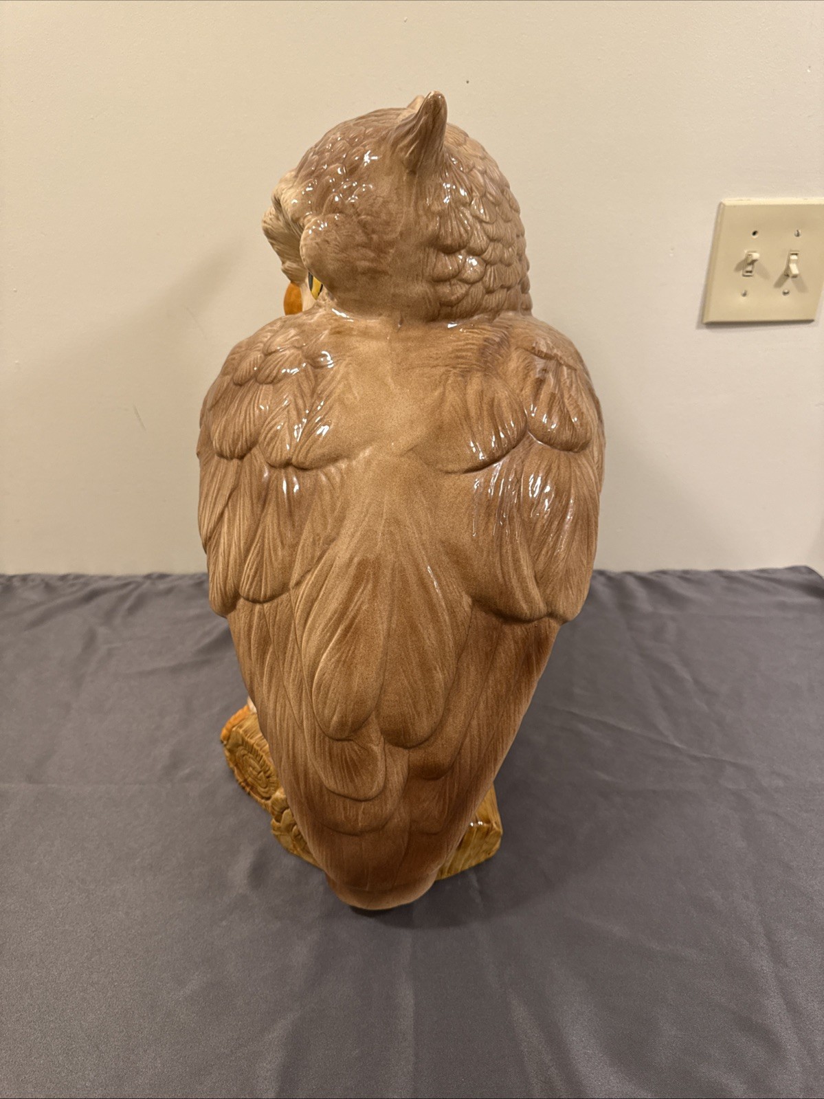 Vintage Huge 21″ Ceramic Owl Atlantic Mold Mid Century Figurine Décor Excellent!