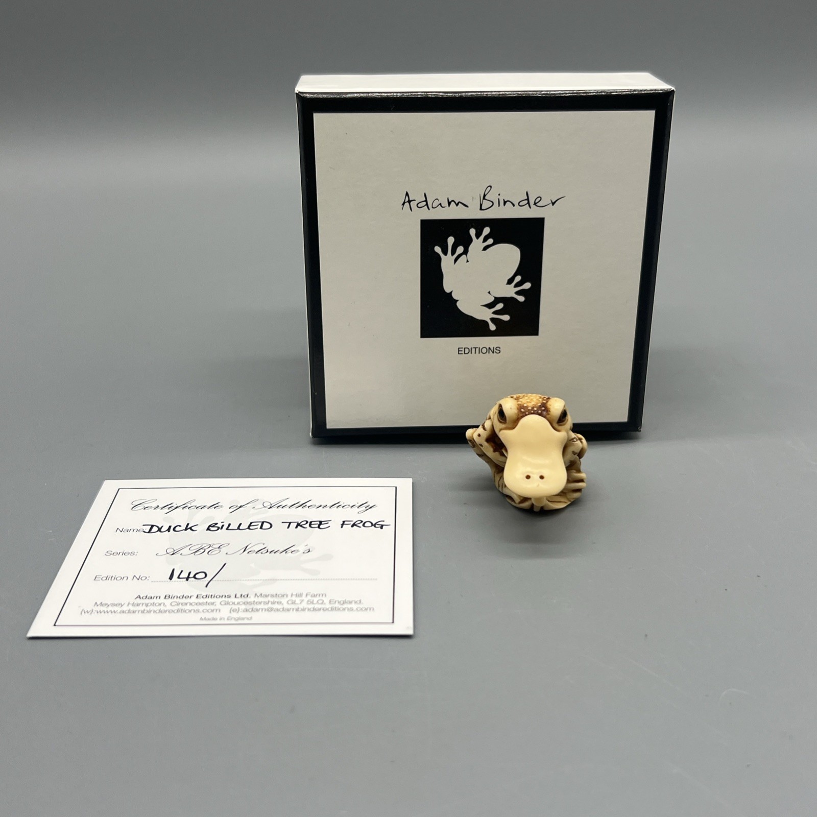 Adam Binder Editions Figurine Limited ABE Netsuke Duck Billed Tree Frog 140/?
