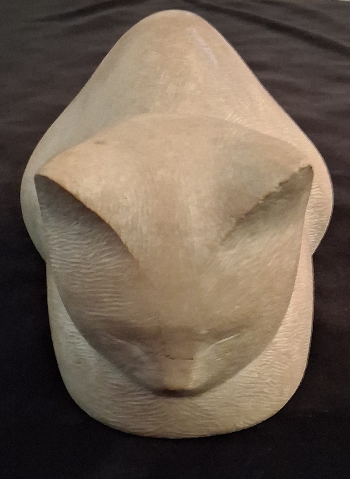 Vintage Islay Grimes Sleeping Cat Sculpture Cast Stone Beige Mid Century Modern