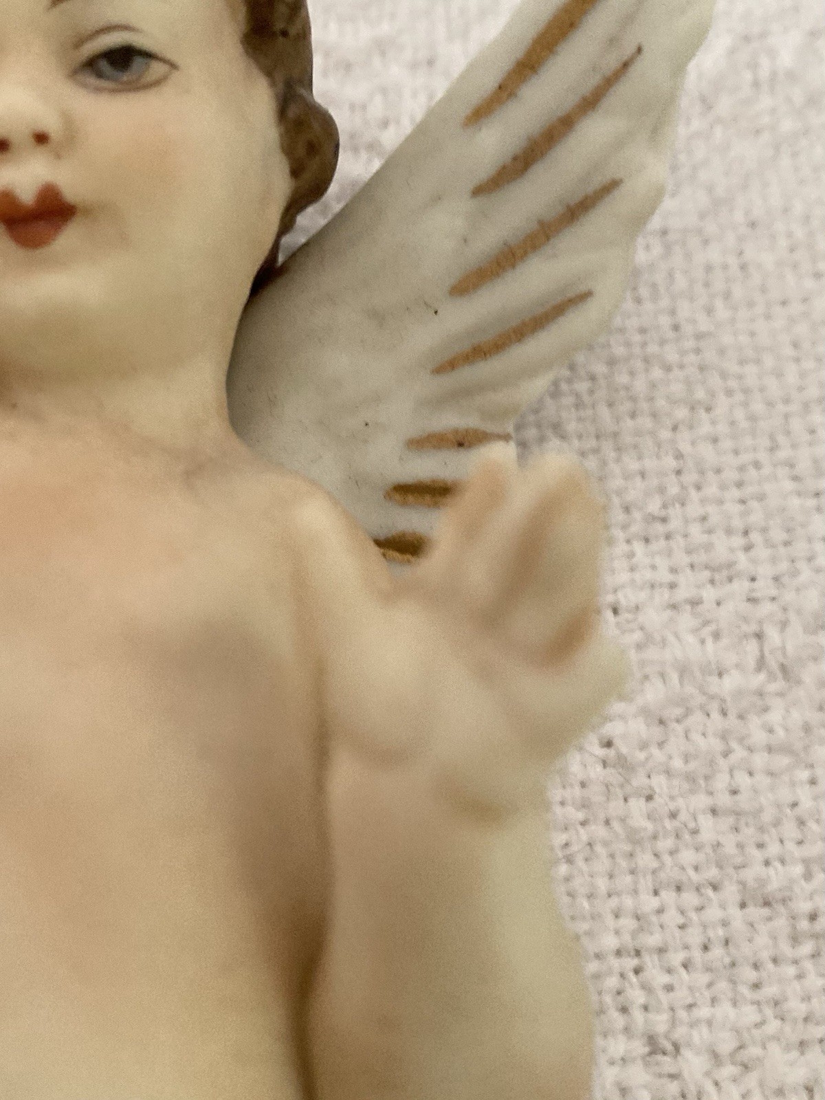 Antique German Angels Bisque Porcelain Pair, Ernst Bohne & Söhne Marked No Chips