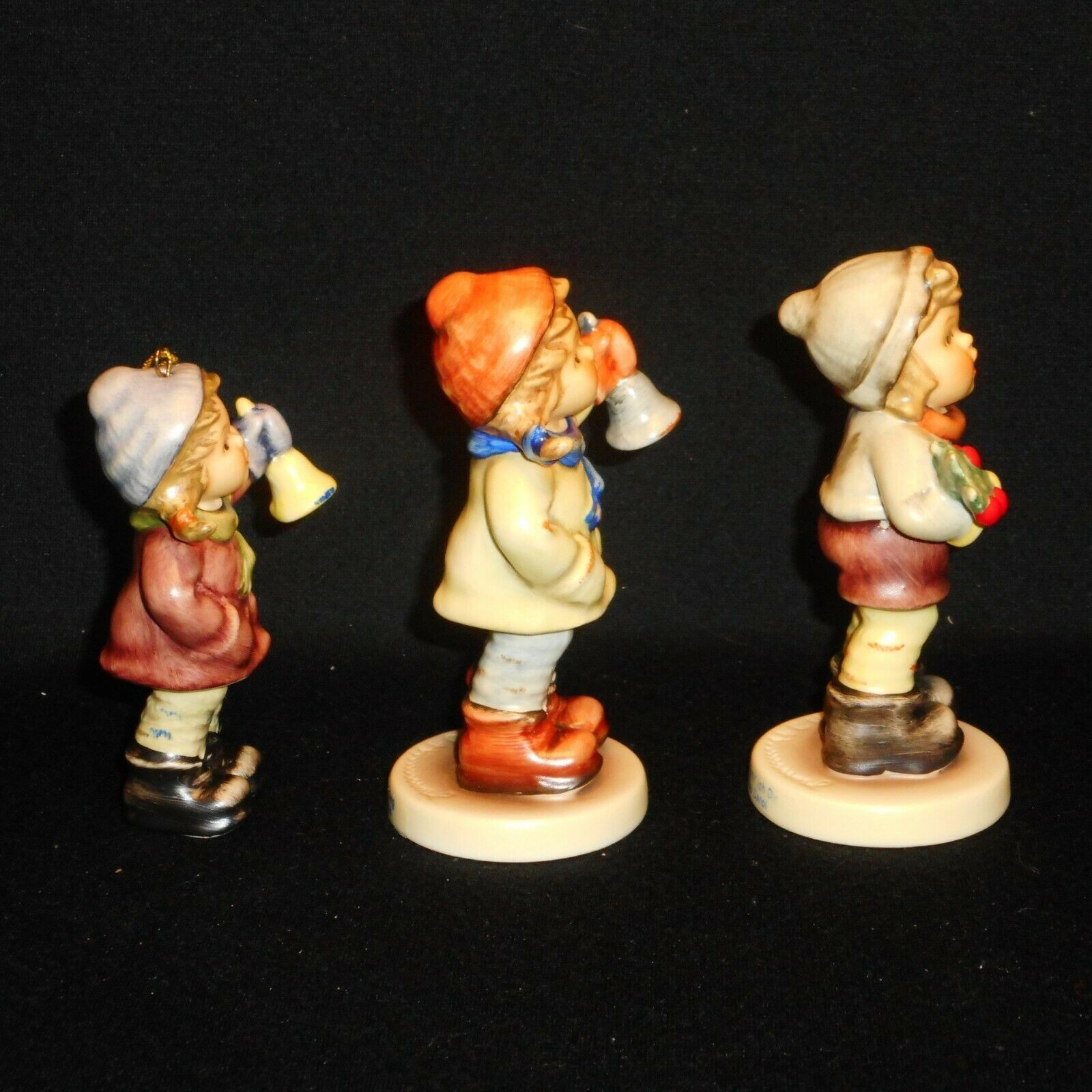 HUMMEL FIGURES 2073/A RING IN THE SEASON & 2073/B CHRISTMAS CAROL & 2073/A/O ORN