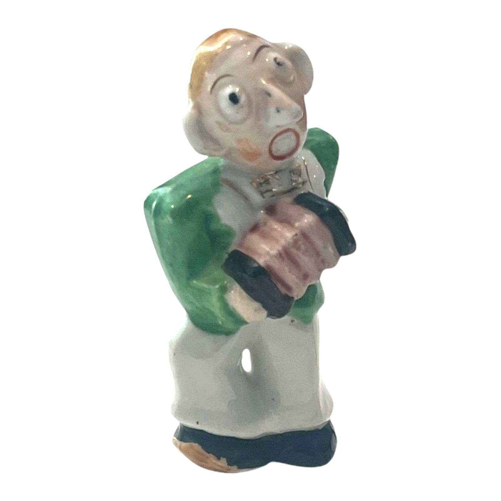Vintage Made in Occupied Japan Ceramic Accordion Player Musician Figurine 1940s
