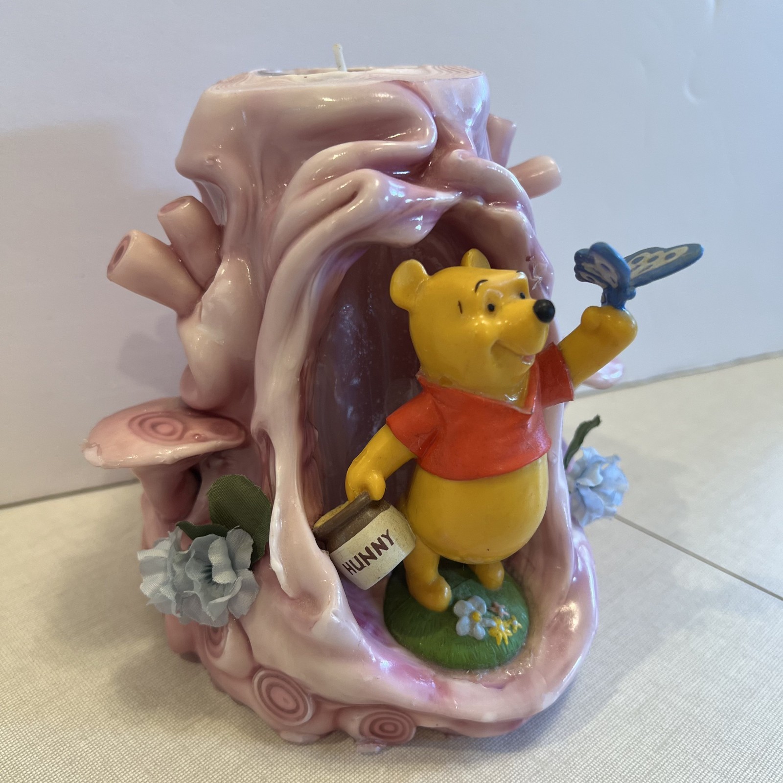 Winnie the Pooh Hand-Carved Candle Vtg Hundred Acre Wood 5.5″ Tall Retro 80s New