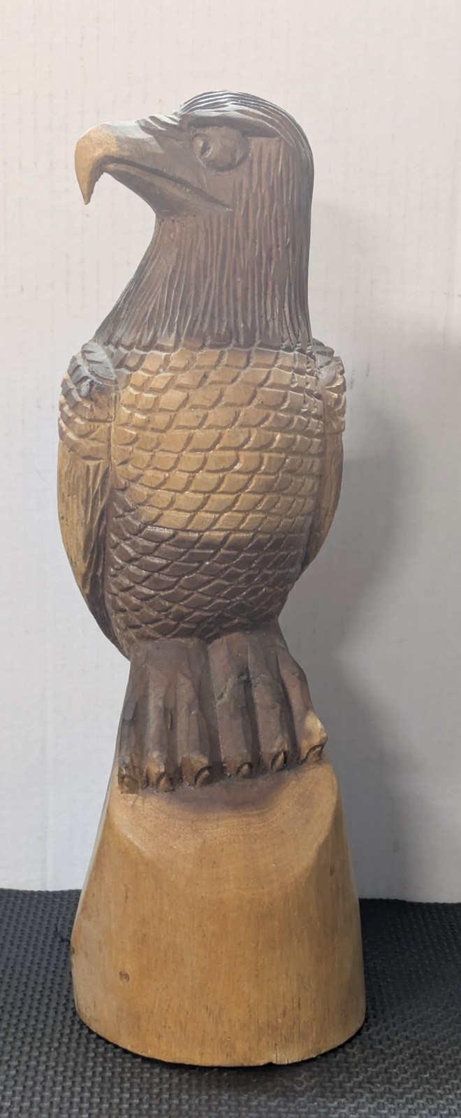 Hand Carved Wooden Bald Eagle Statue 13.5 Inches Tall Great Condition See Photos