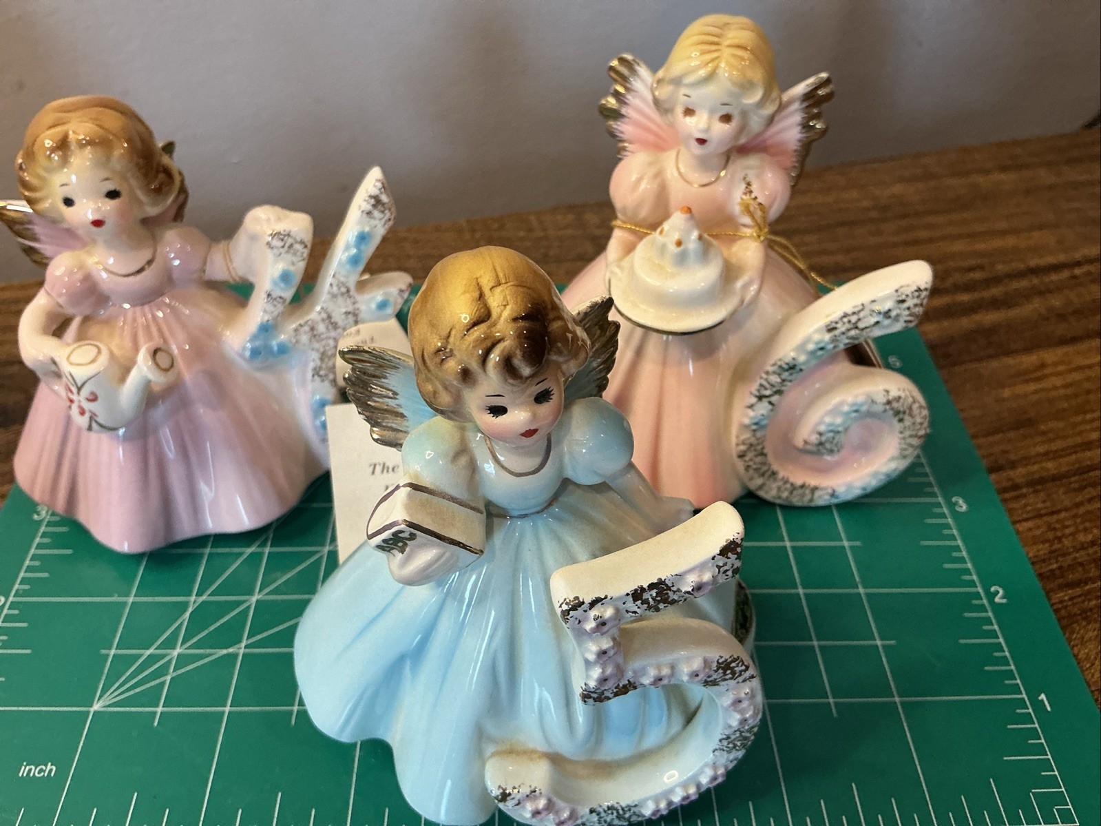 Vintage Josef Originals Birthday Girl Age 4 5 6 Angel Figurines