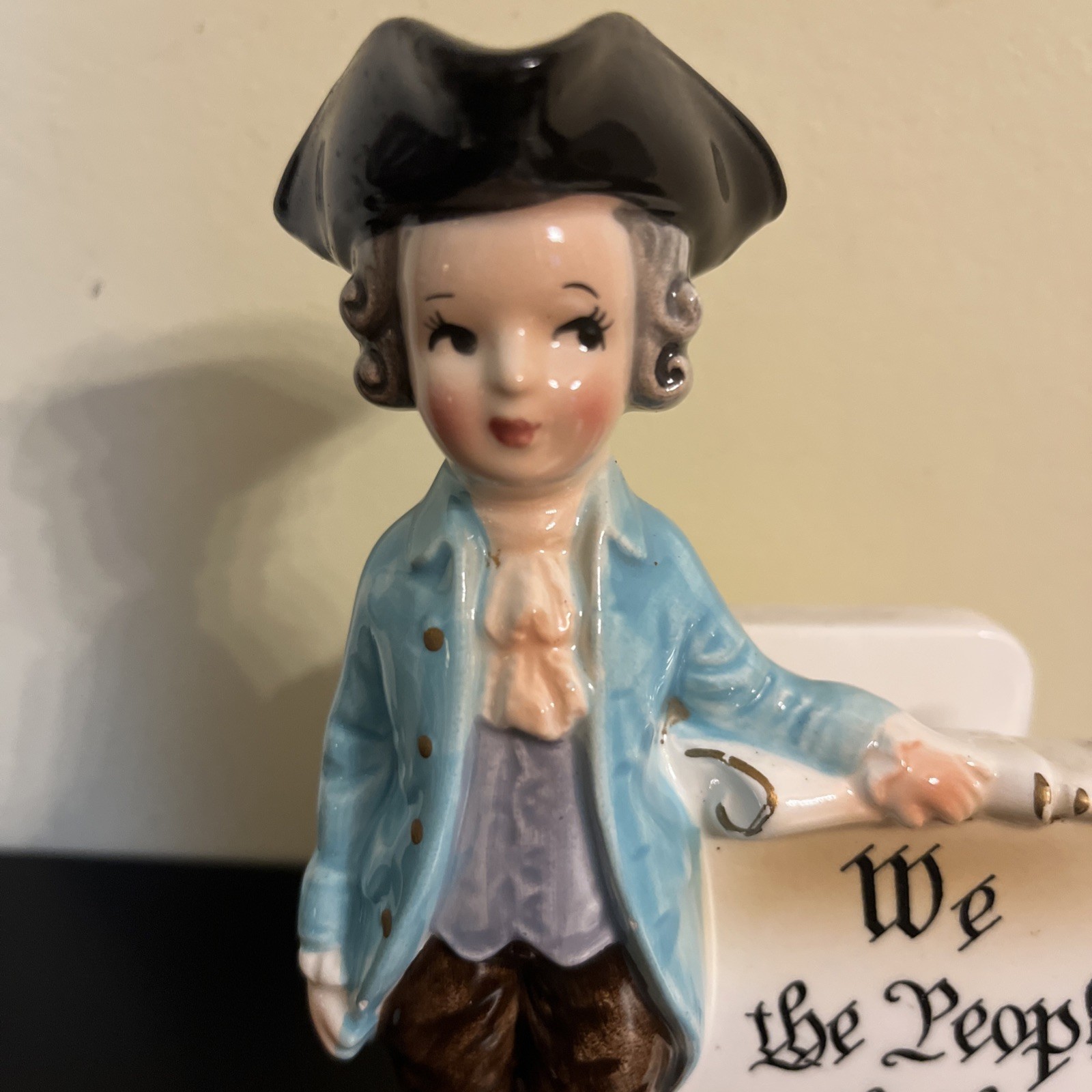 Vintage Enesco Patriotic Napkin Holder We The People Of The United States