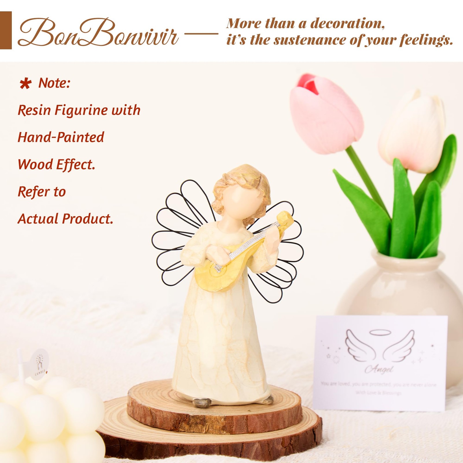 Angel Figurine, Sympathy Memorial Gift, Healing Resin Statue