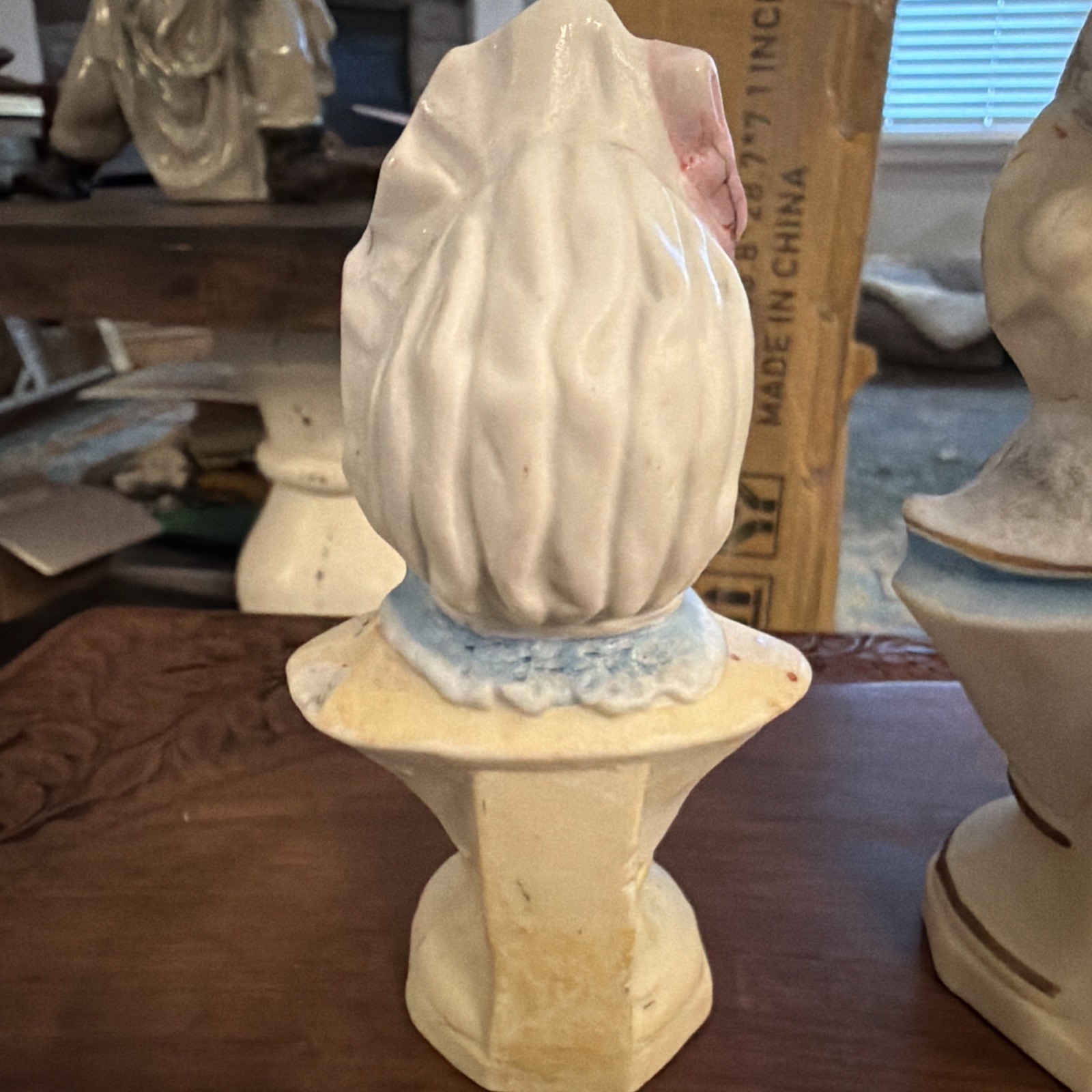Antique set of three hand-painted porcelain busts by Hertwig & Co.