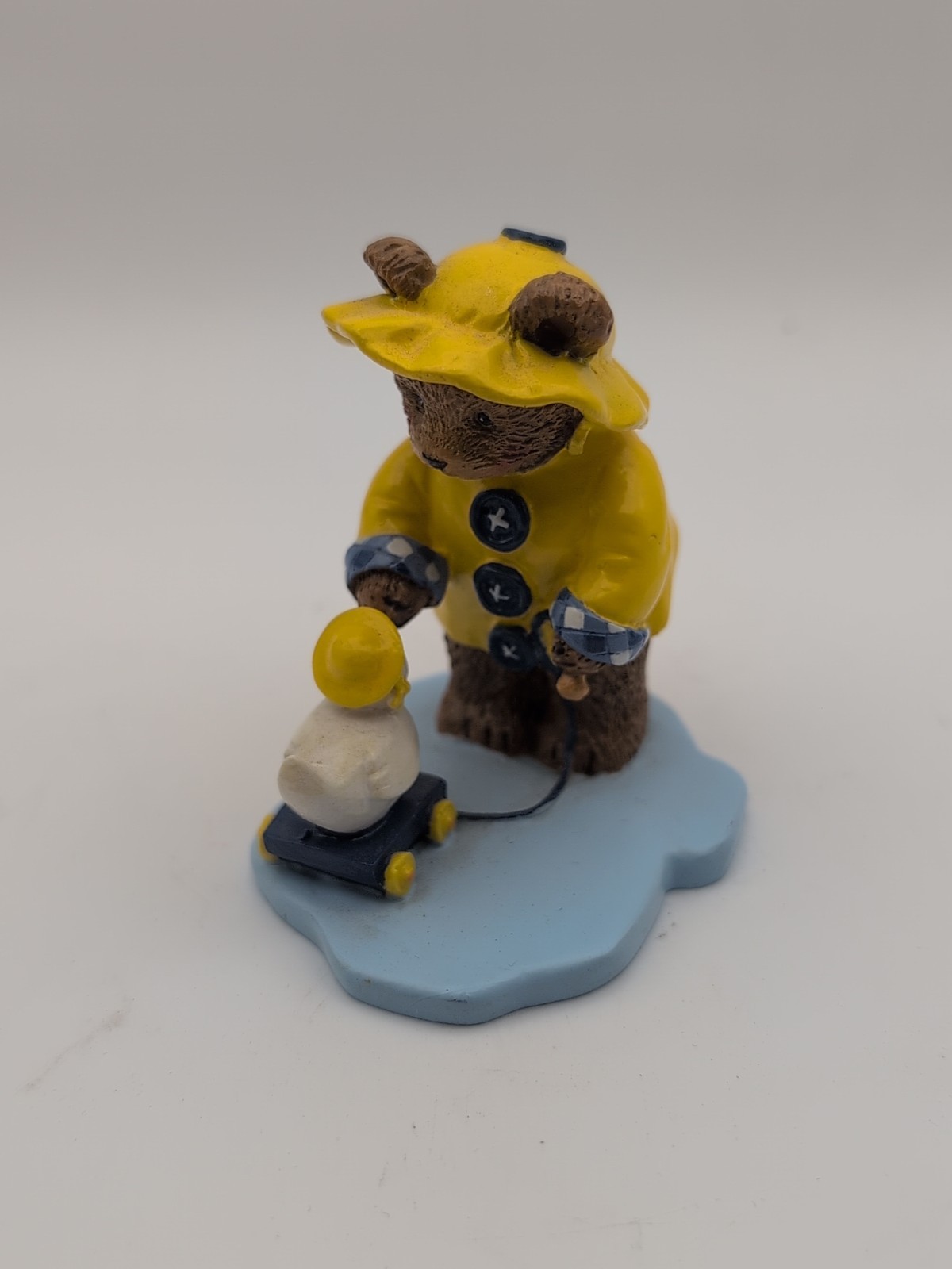 Vintage 1994 Peggy Jo Ackley “Rainy Day Pals” Resin Hand Painted Figurine 3.25”