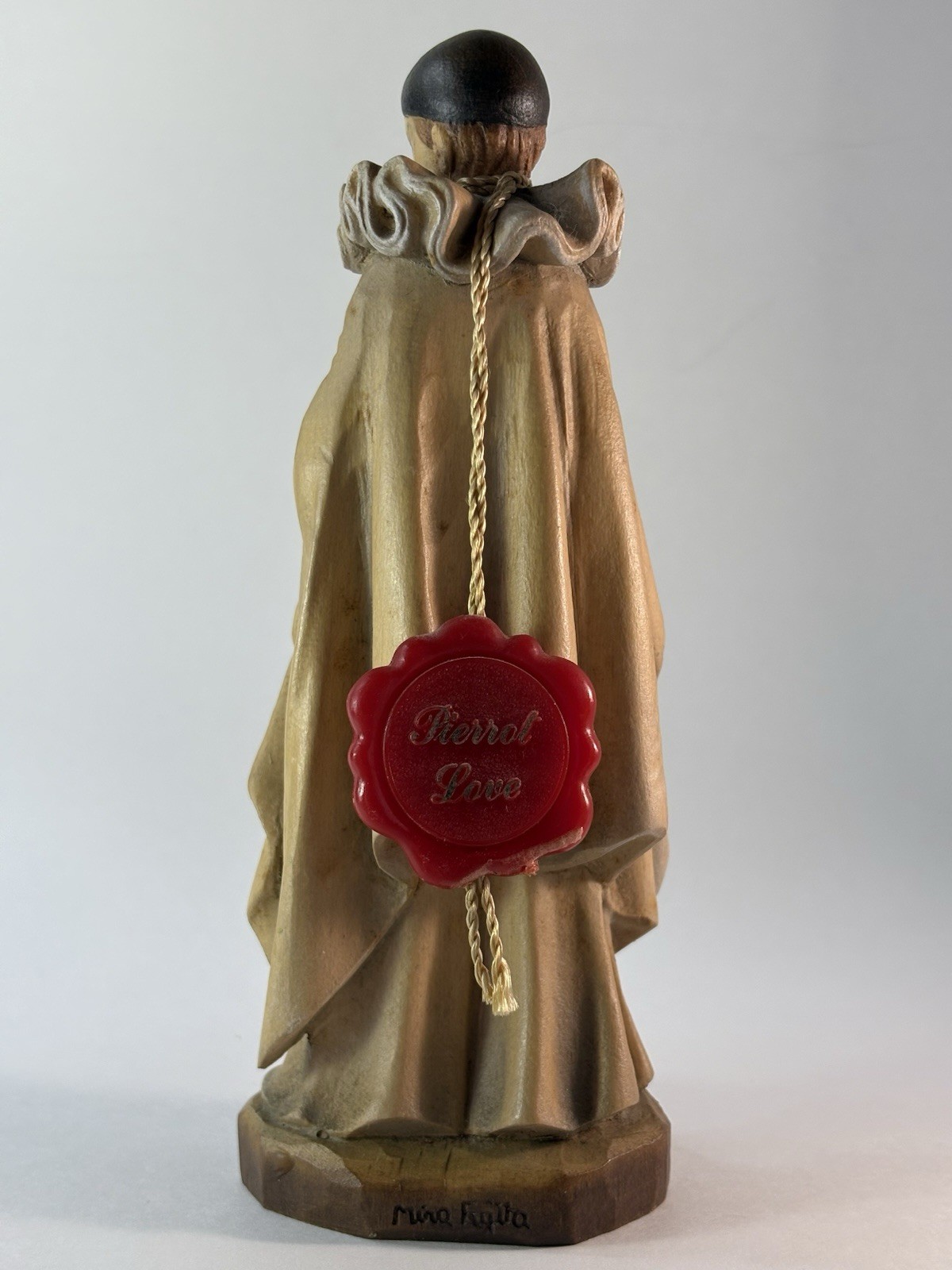 ANRI Pierrot Love Wood Carving #52/2500 Ed Michel Oks Signed Mira Fujita Italy