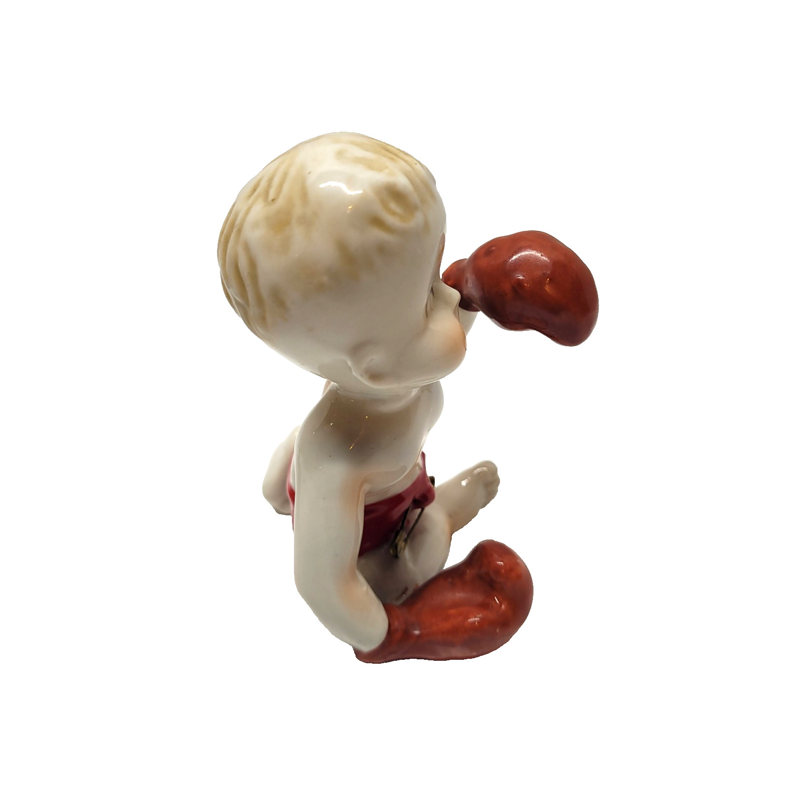 Vintage Japan Boxing Boys Figurine Set Matching 39 Kewpie Style Ceramic Boxer