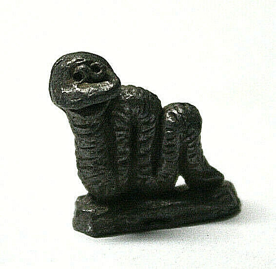 Collectible Miniature Gray Pewter Smiling Inch Worm Shadow Box