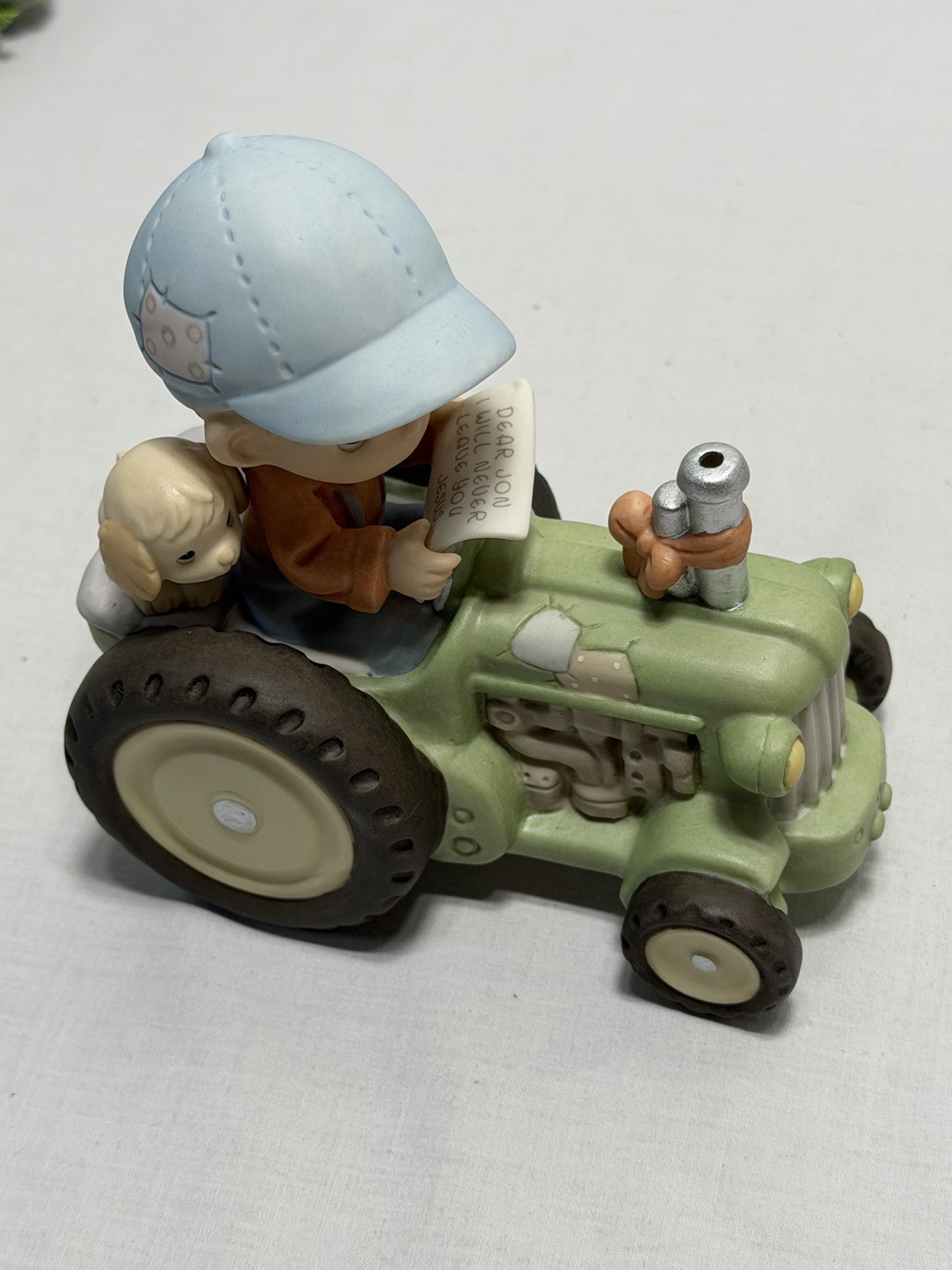 Precious Moments 588091 Dear Jon I Will Never Leave You, Jesus Tractor Figurine