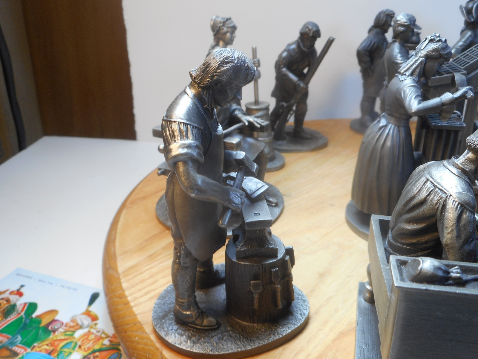 1974 FRANKLIN MINT People of Colonial America Pewter Figurines Complete Set